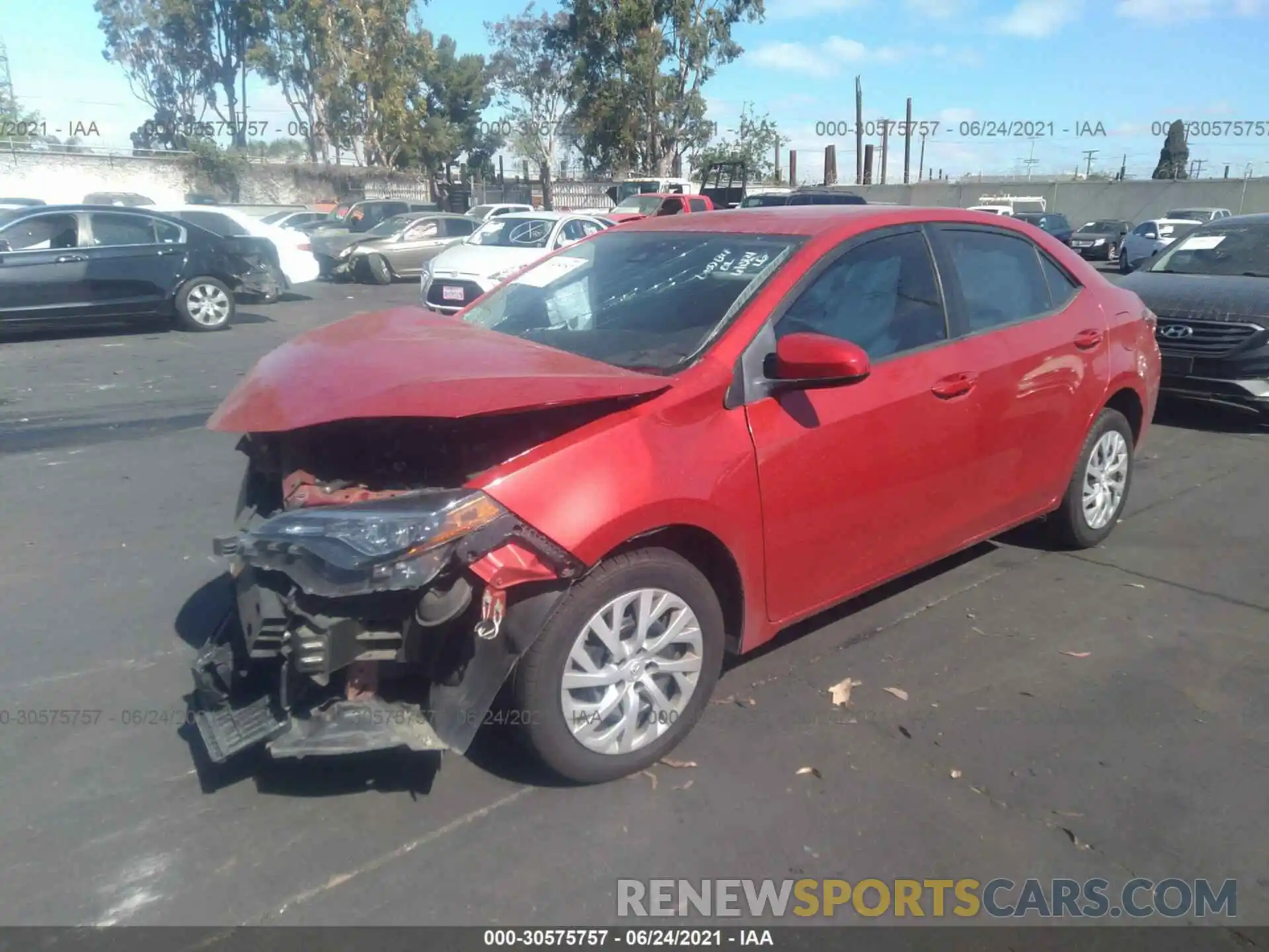 2 Photograph of a damaged car 5YFBURHE0KP906708 TOYOTA COROLLA 2019