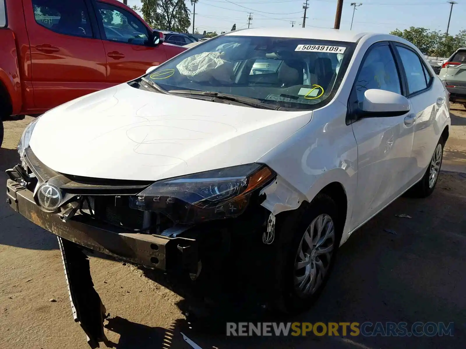 2 Photograph of a damaged car 5YFBURHE0KP911729 TOYOTA COROLLA 2019