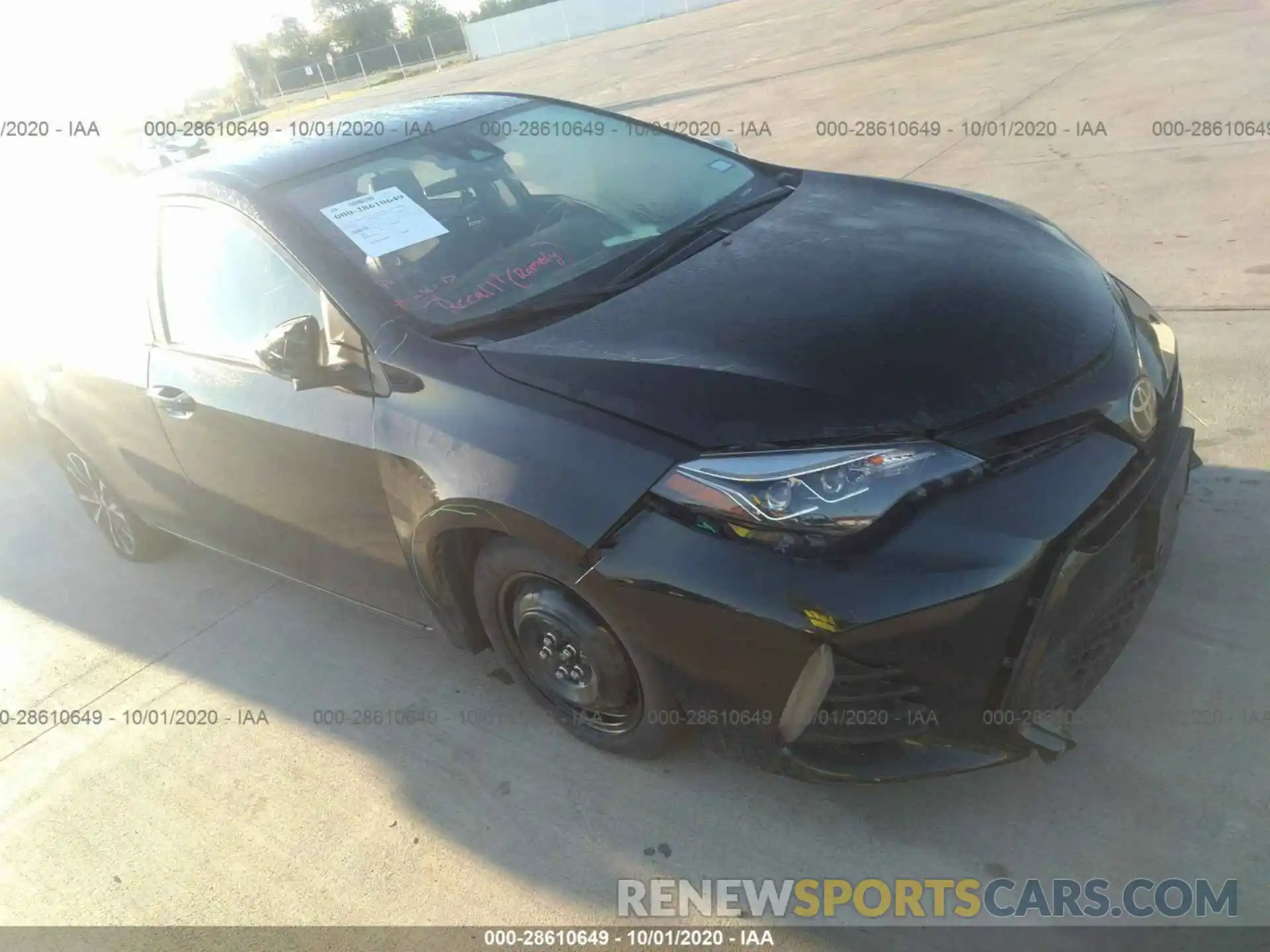 1 Photograph of a damaged car 5YFBURHE0KP912671 TOYOTA COROLLA 2019