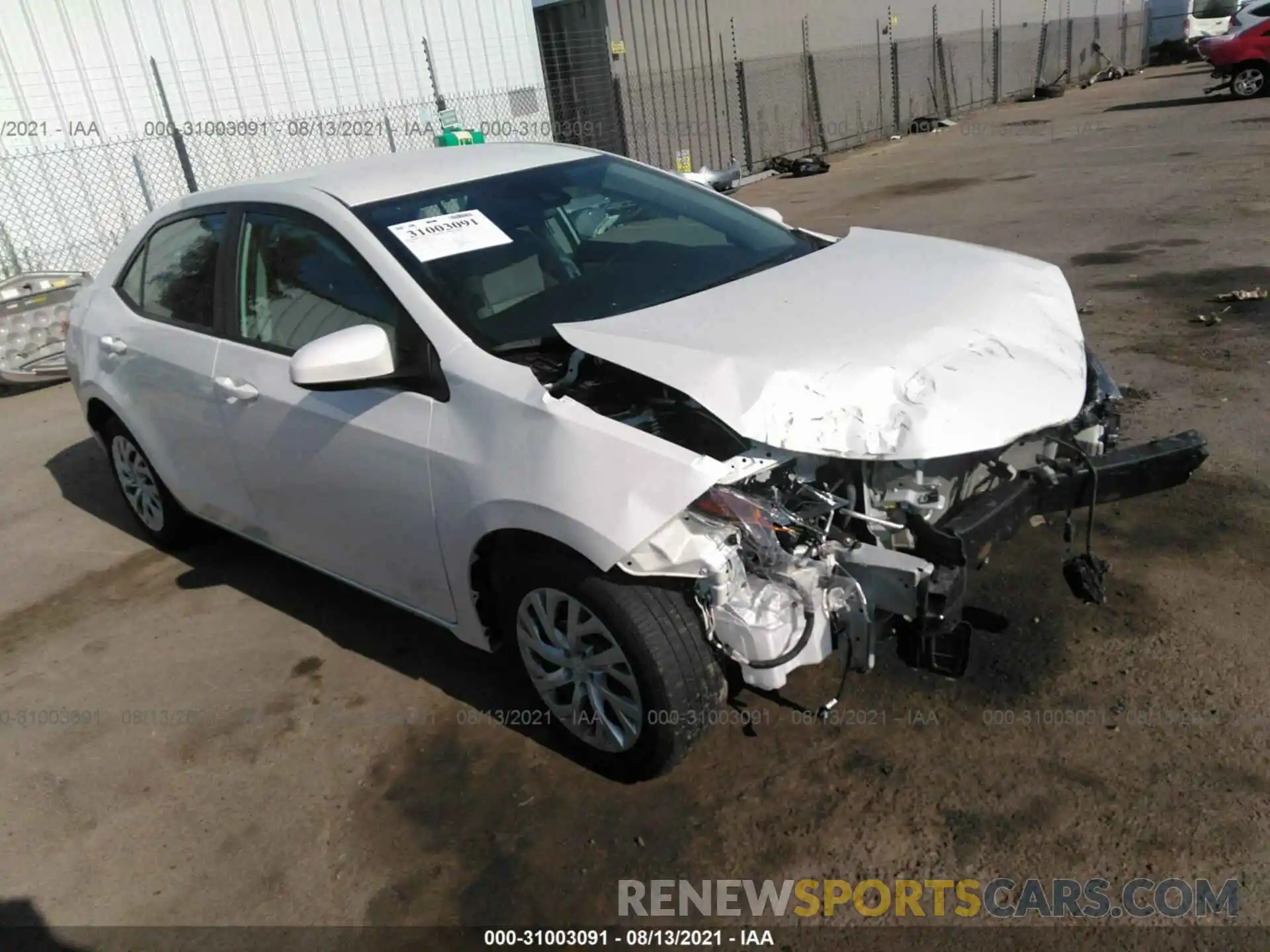 1 Photograph of a damaged car 5YFBURHE0KP921600 TOYOTA COROLLA 2019