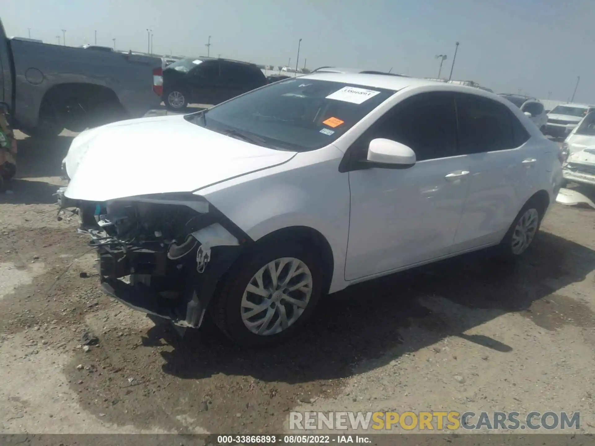 2 Photograph of a damaged car 5YFBURHE0KP921886 TOYOTA COROLLA 2019