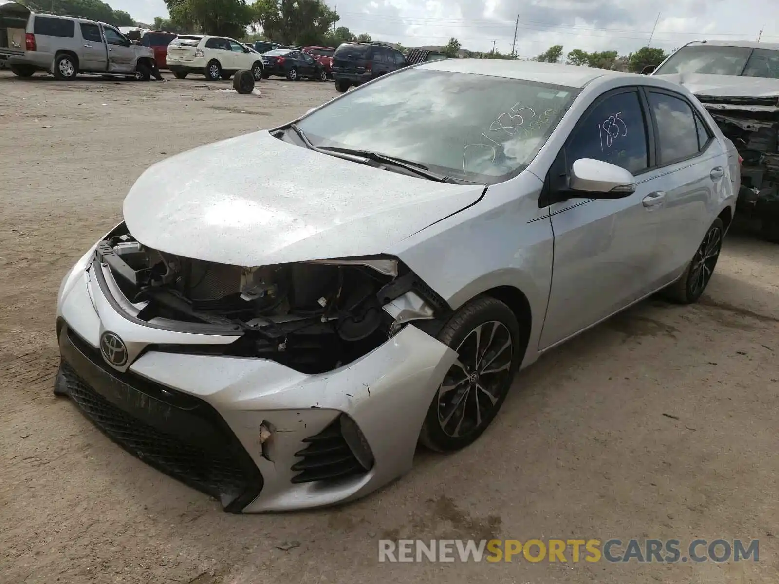 2 Photograph of a damaged car 5YFBURHE0KP922505 TOYOTA COROLLA 2019