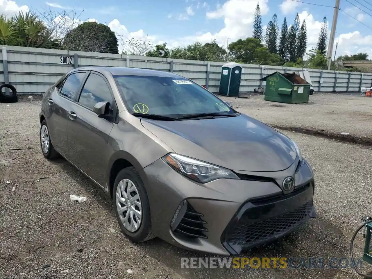 1 Photograph of a damaged car 5YFBURHE0KP929437 TOYOTA COROLLA 2019