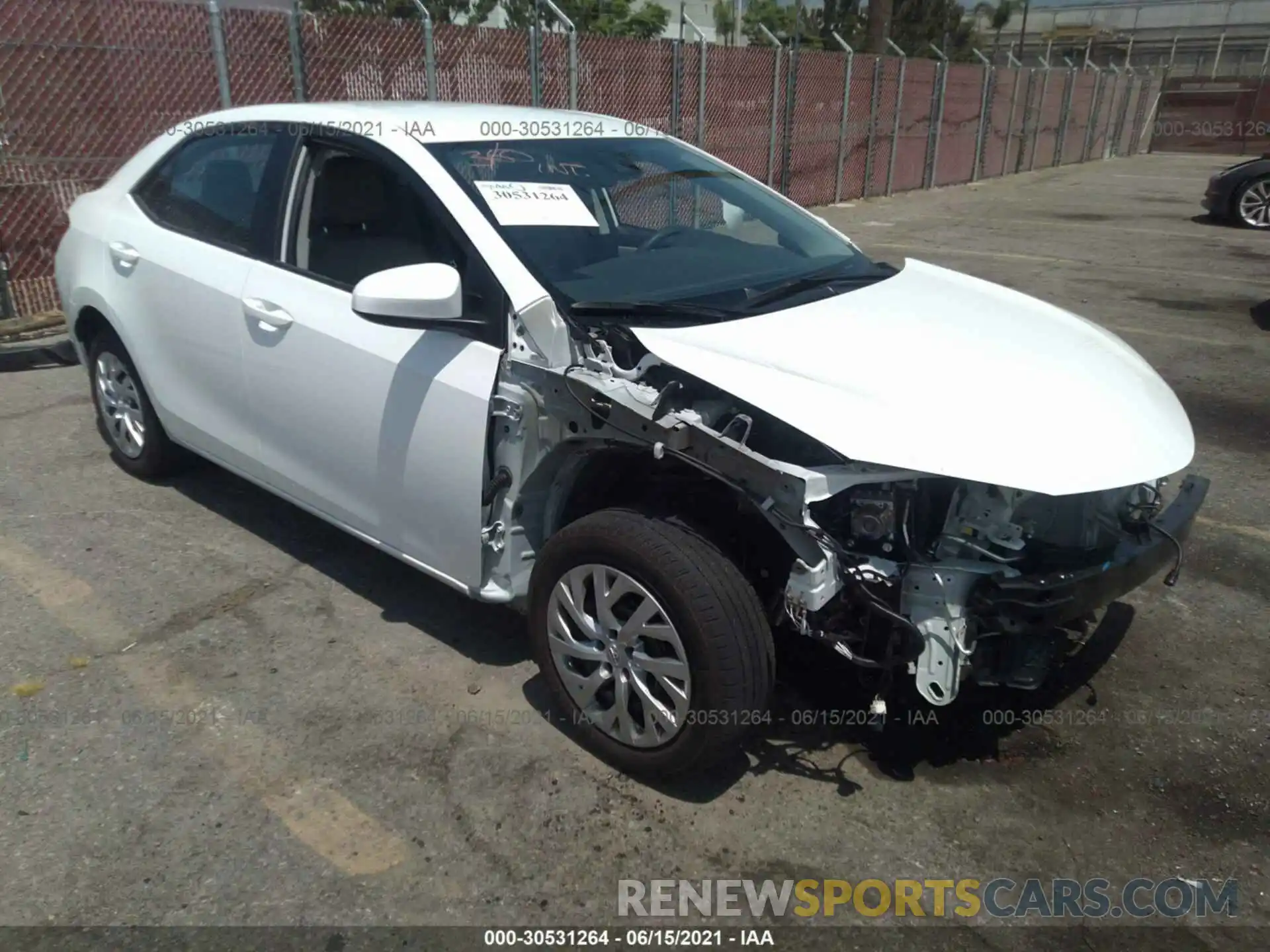 1 Photograph of a damaged car 5YFBURHE0KP929535 TOYOTA COROLLA 2019