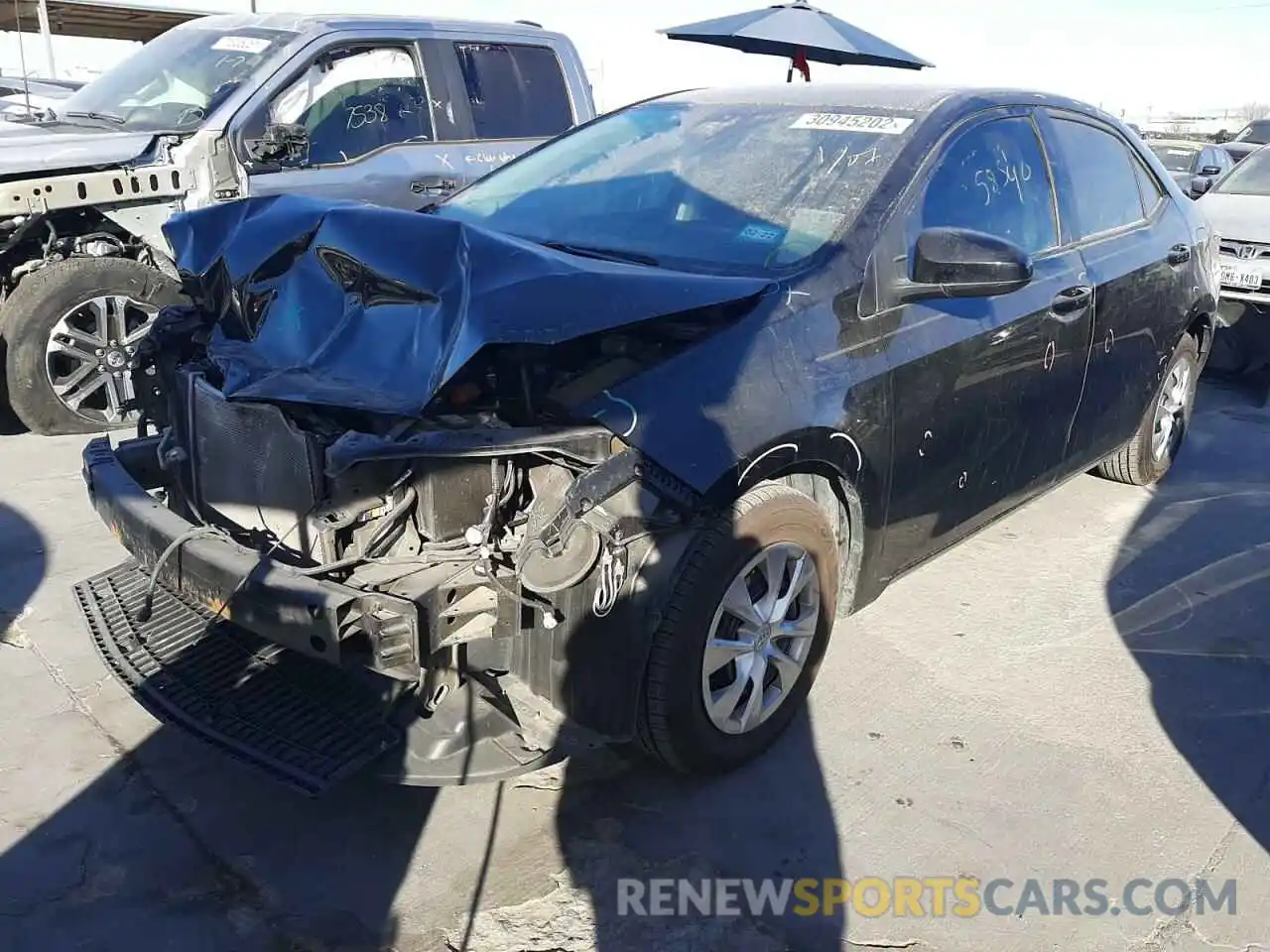 2 Photograph of a damaged car 5YFBURHE0KP929566 TOYOTA COROLLA 2019