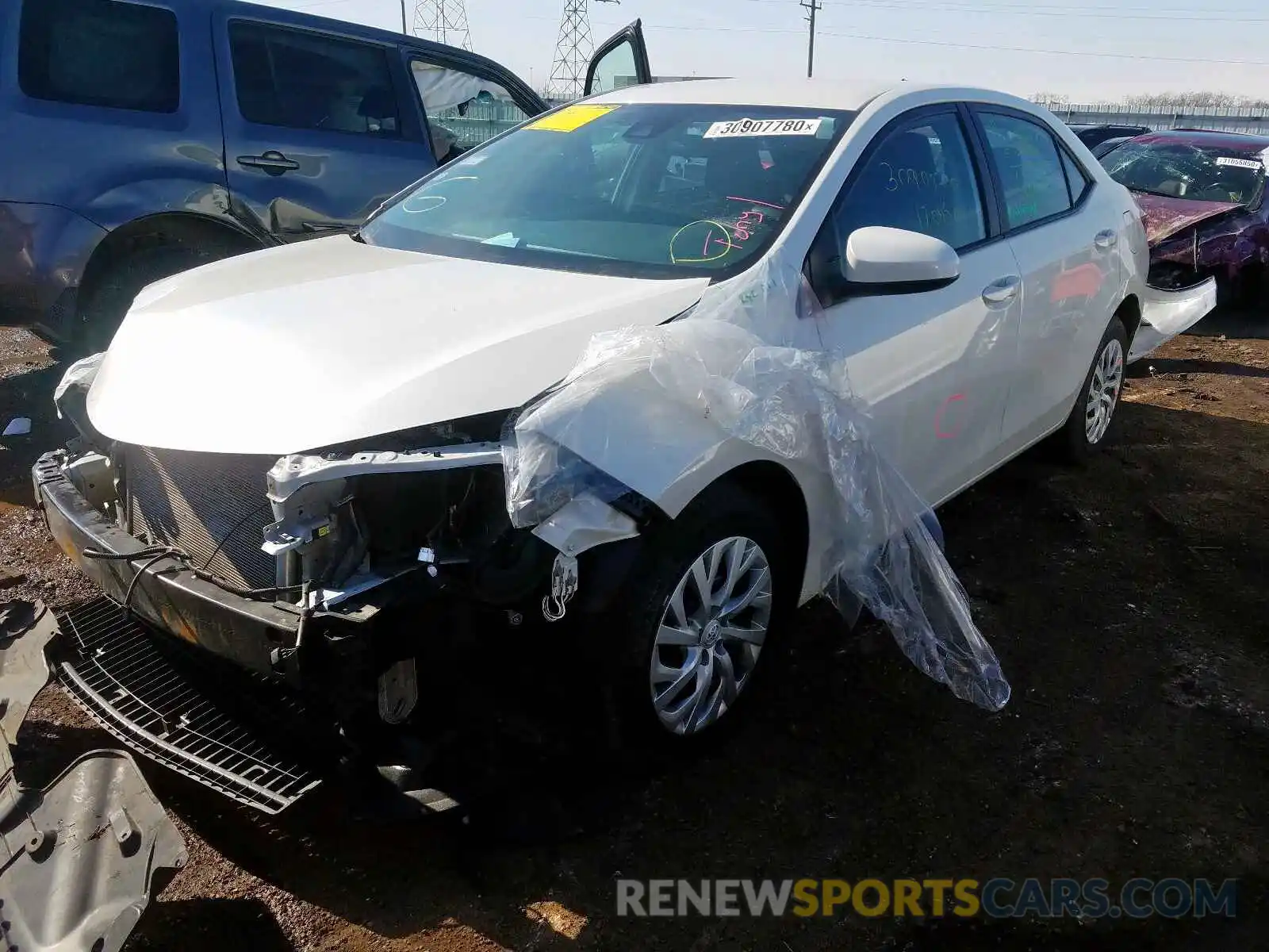 2 Photograph of a damaged car 5YFBURHE0KP929678 TOYOTA COROLLA 2019