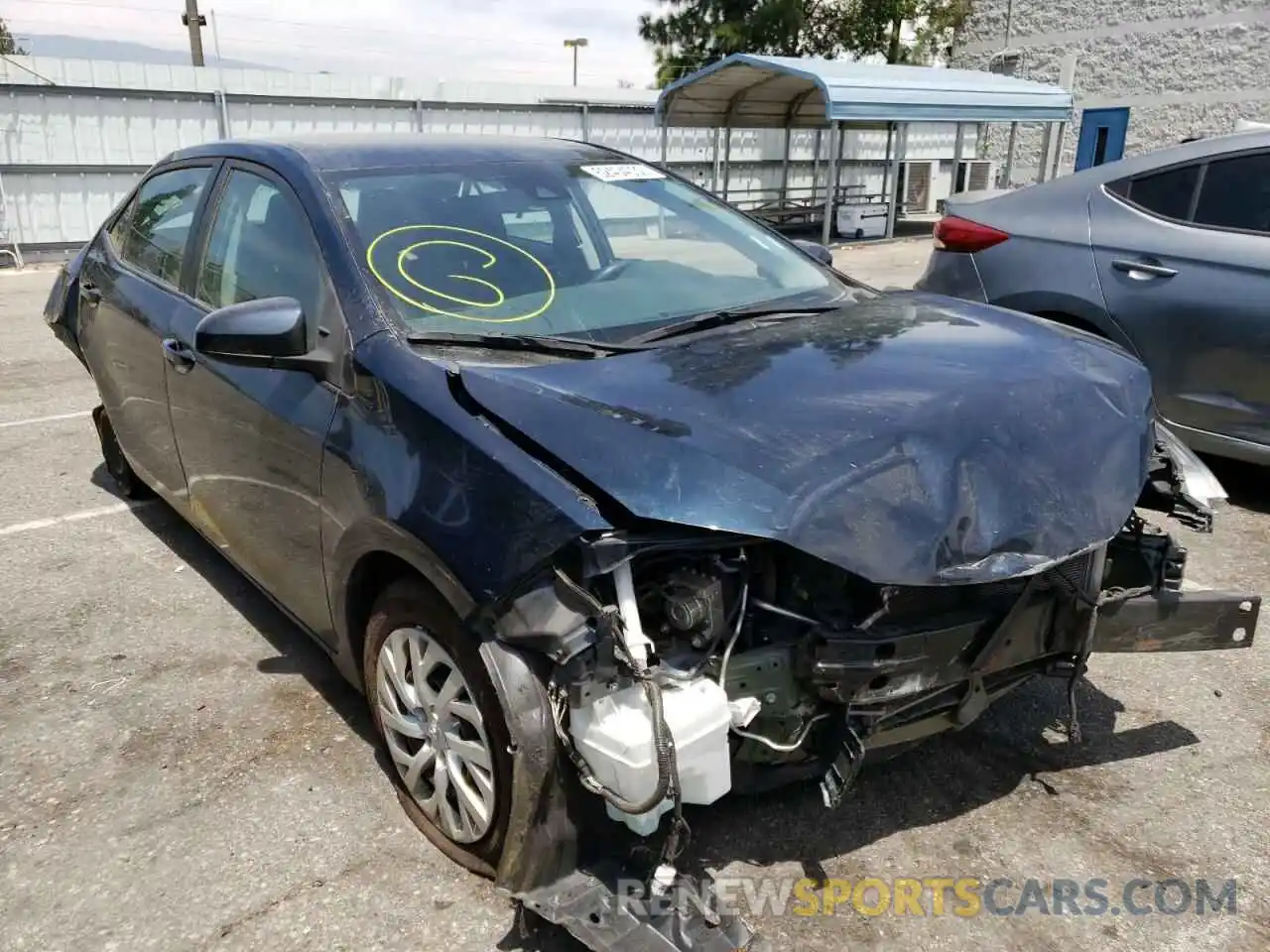 1 Photograph of a damaged car 5YFBURHE0KP933987 TOYOTA COROLLA 2019