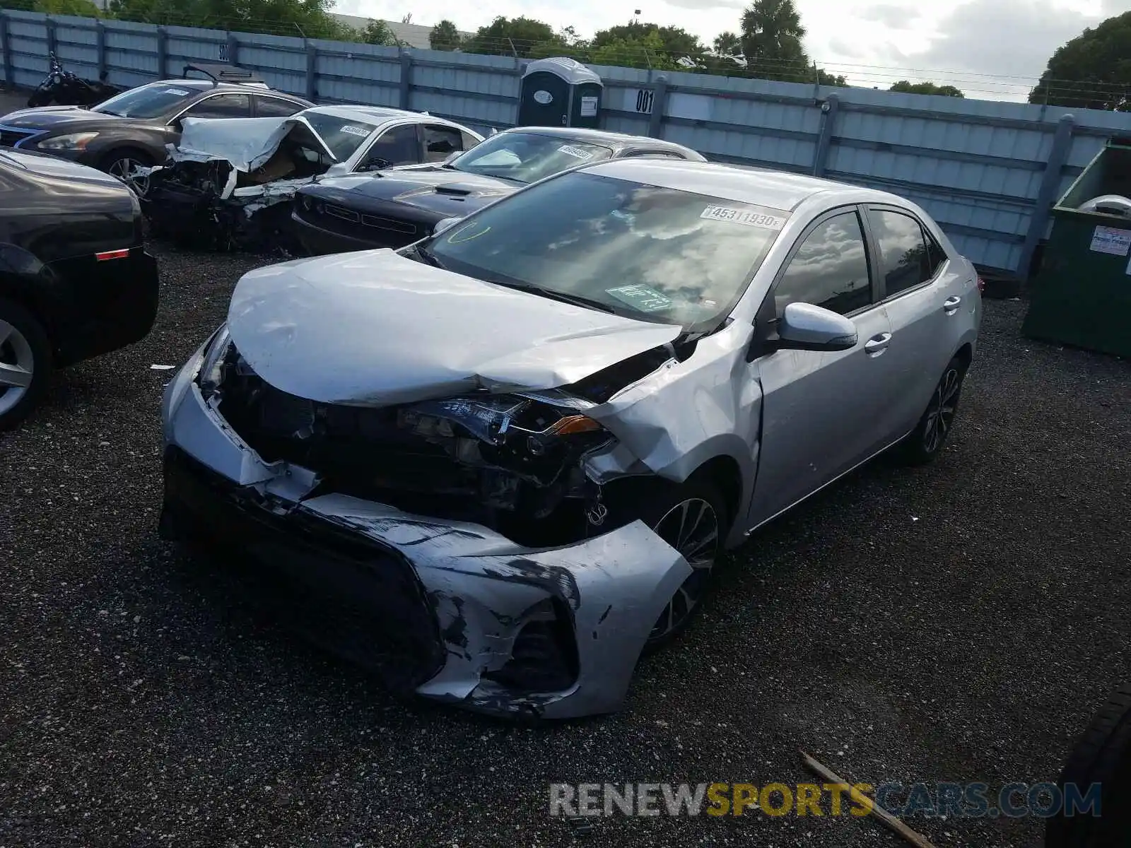 2 Photograph of a damaged car 5YFBURHE0KP935223 TOYOTA COROLLA 2019