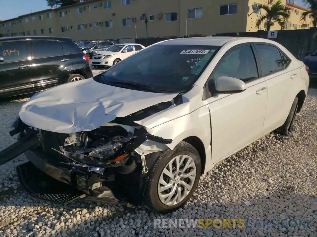 2 Photograph of a damaged car 5YFBURHE0KP935240 TOYOTA COROLLA 2019