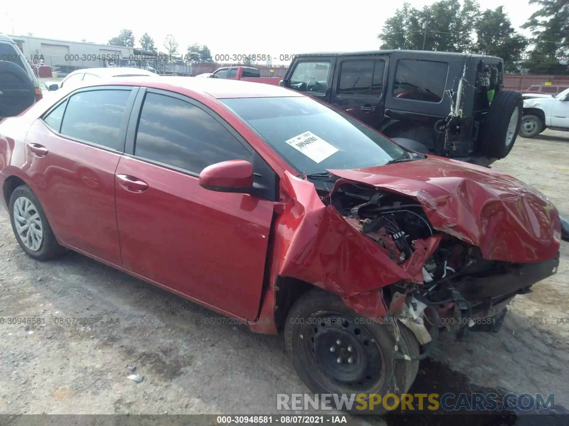 1 Photograph of a damaged car 5YFBURHE0KP935979 TOYOTA COROLLA 2019