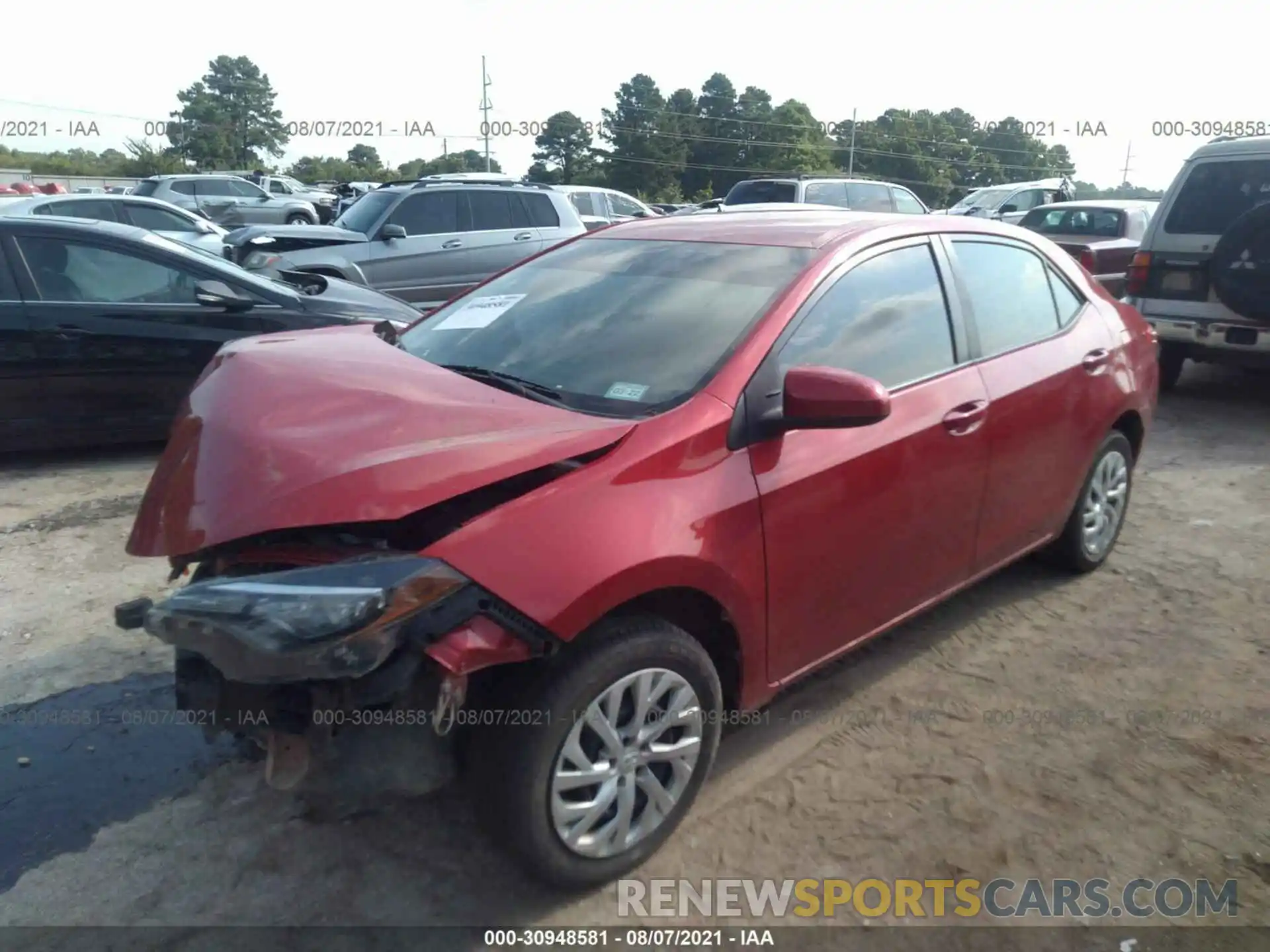 2 Photograph of a damaged car 5YFBURHE0KP935979 TOYOTA COROLLA 2019