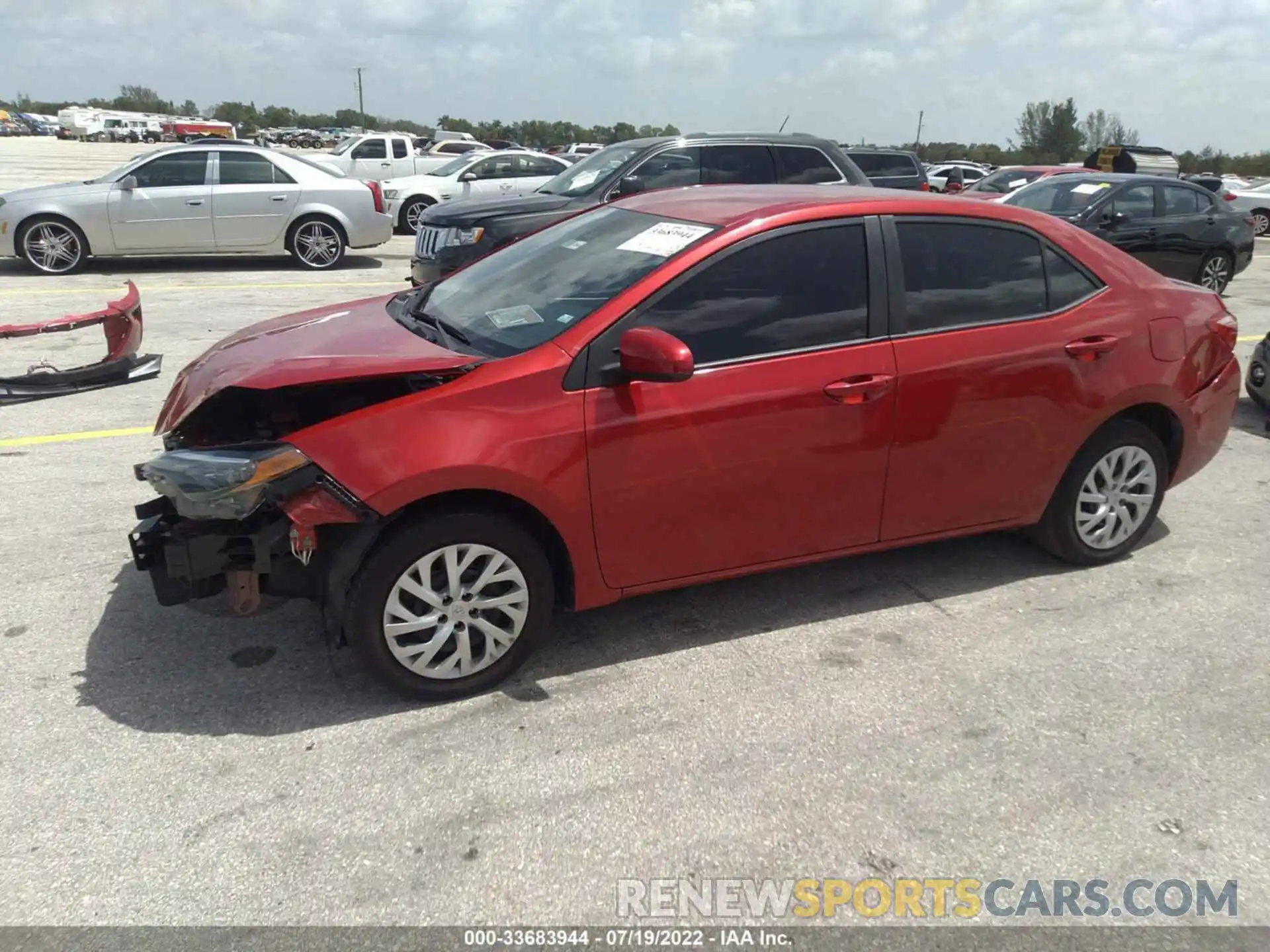 2 Photograph of a damaged car 5YFBURHE0KP936596 TOYOTA COROLLA 2019