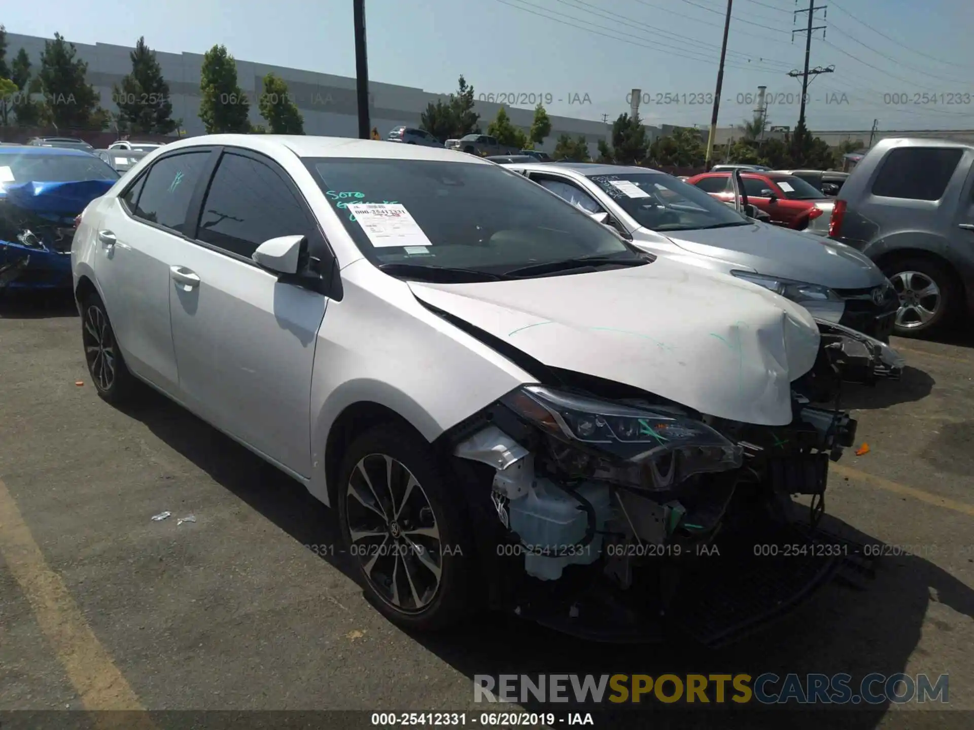 1 Photograph of a damaged car 5YFBURHE0KP937103 TOYOTA COROLLA 2019