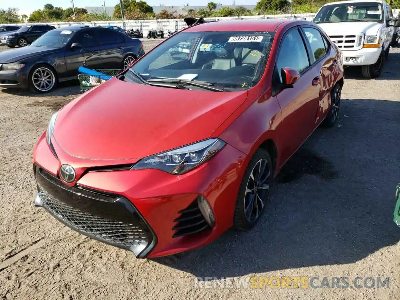 2 Photograph of a damaged car 5YFBURHE0KP937151 TOYOTA COROLLA 2019