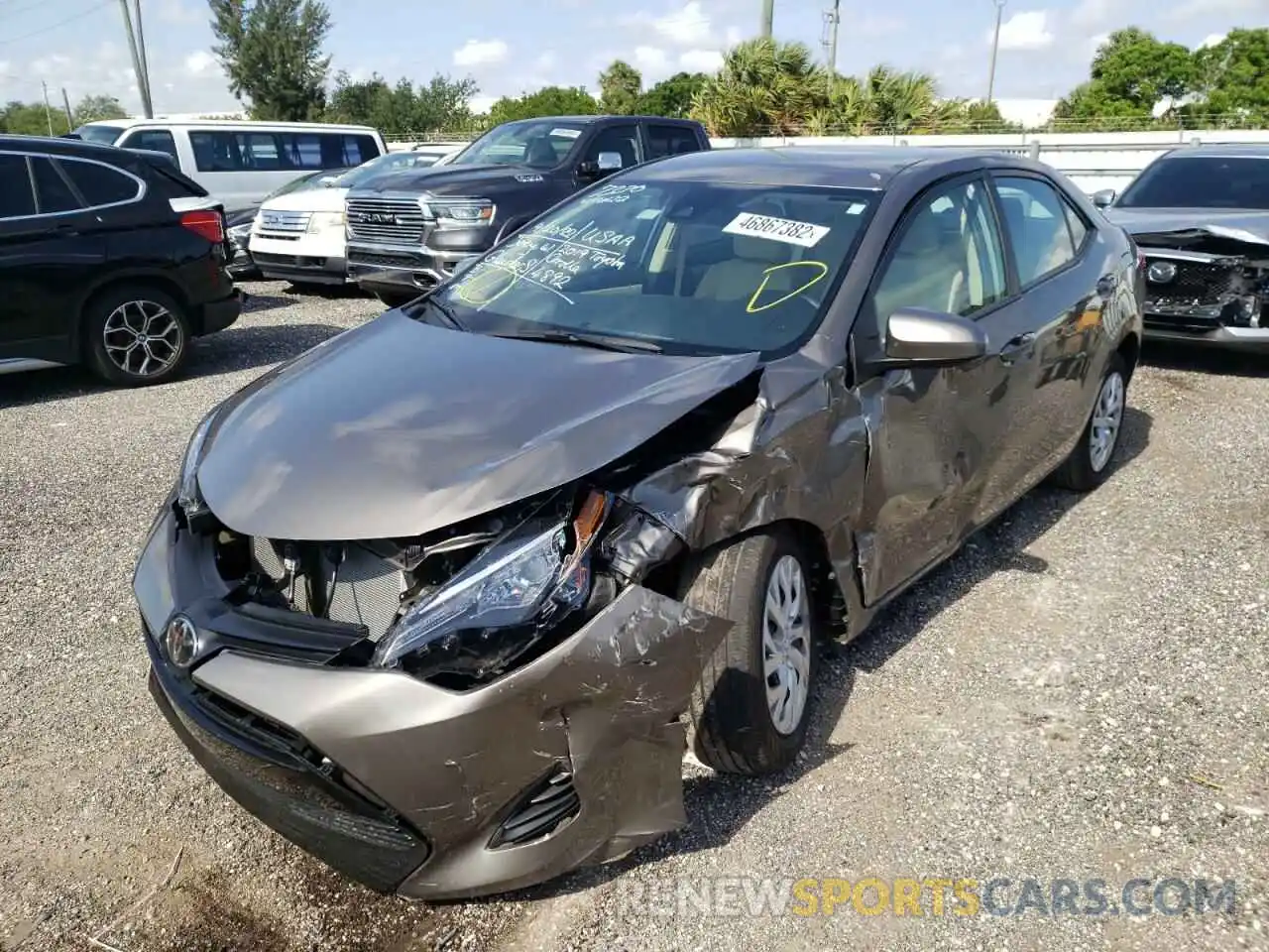 2 Photograph of a damaged car 5YFBURHE0KP937330 TOYOTA COROLLA 2019