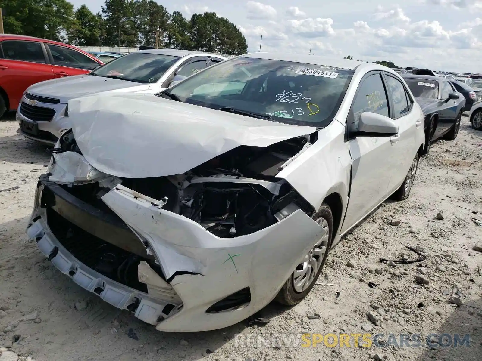 2 Photograph of a damaged car 5YFBURHE0KP939627 TOYOTA COROLLA 2019