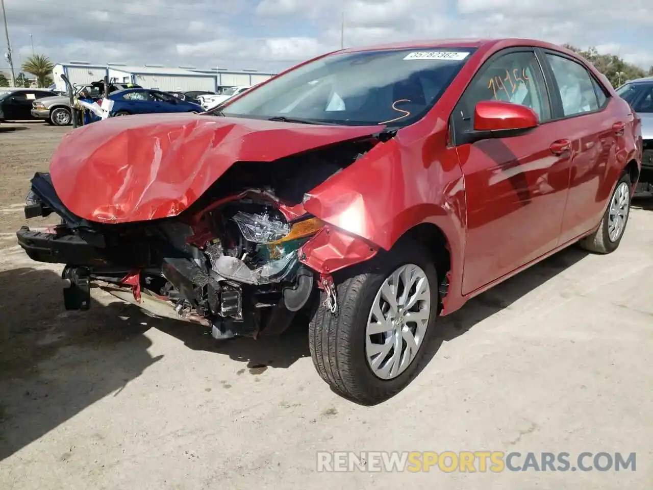 2 Photograph of a damaged car 5YFBURHE0KP946996 TOYOTA COROLLA 2019