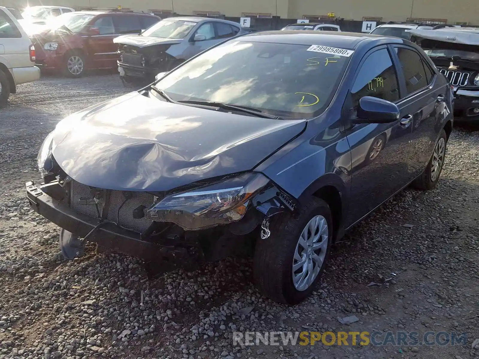 2 Photograph of a damaged car 5YFBURHE0KP949378 TOYOTA COROLLA 2019