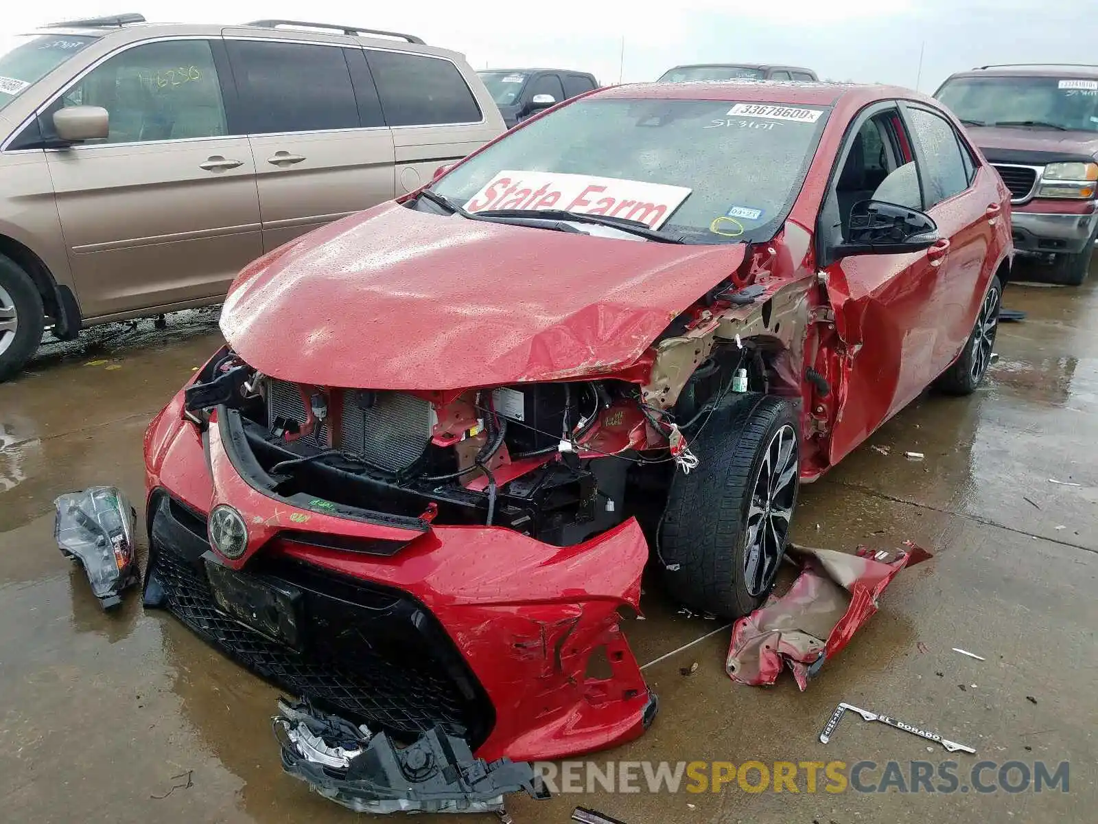 2 Photograph of a damaged car 5YFBURHE0KP949736 TOYOTA COROLLA 2019