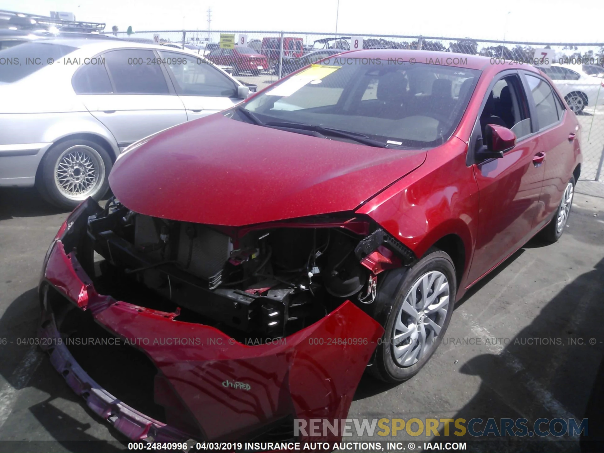 2 Photograph of a damaged car 5YFBURHE1KP858328 TOYOTA COROLLA 2019