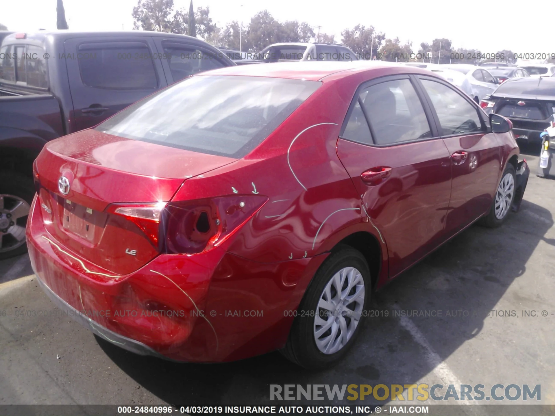 4 Photograph of a damaged car 5YFBURHE1KP858328 TOYOTA COROLLA 2019