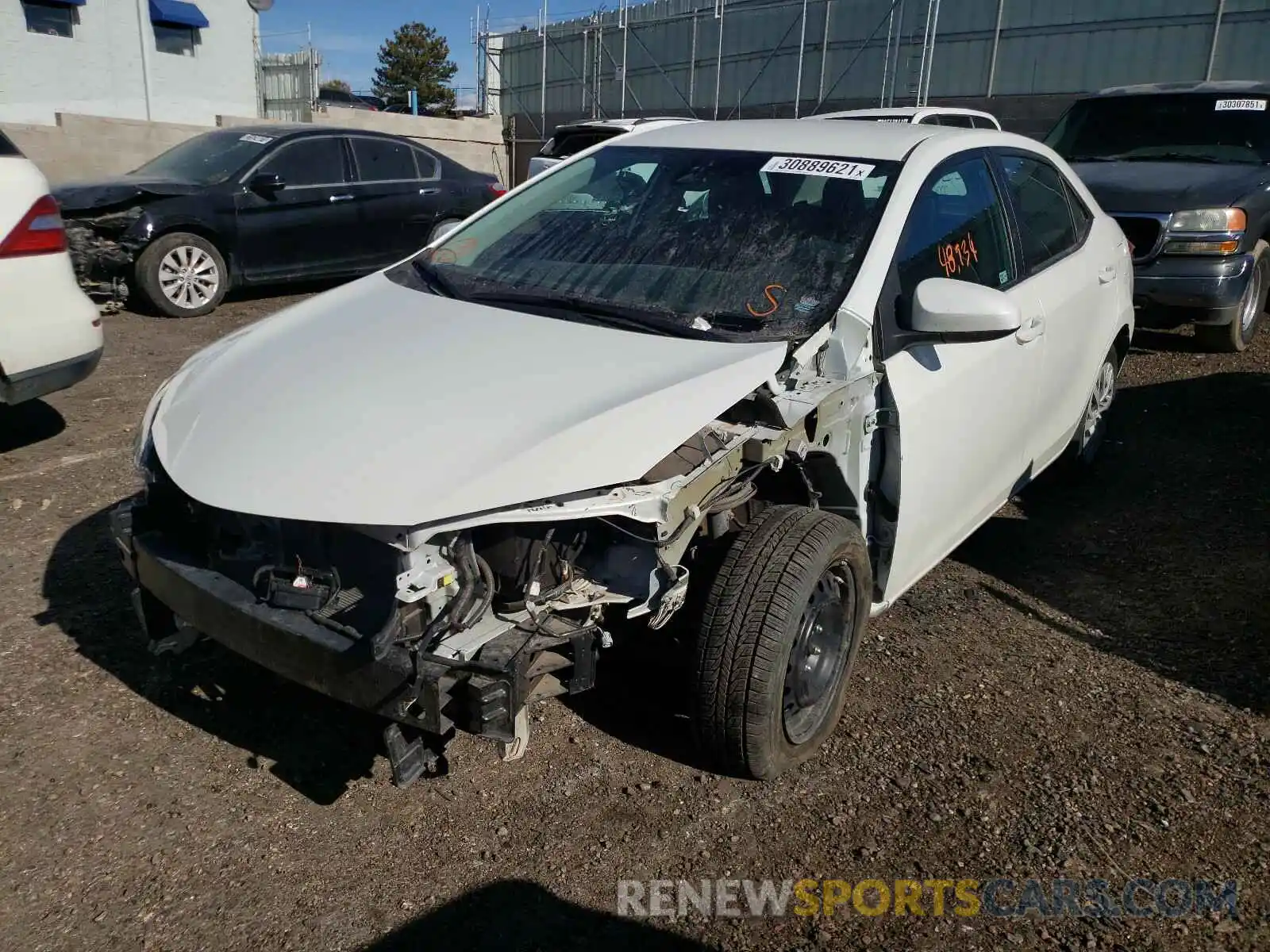 2 Photograph of a damaged car 5YFBURHE1KP858894 TOYOTA COROLLA 2019