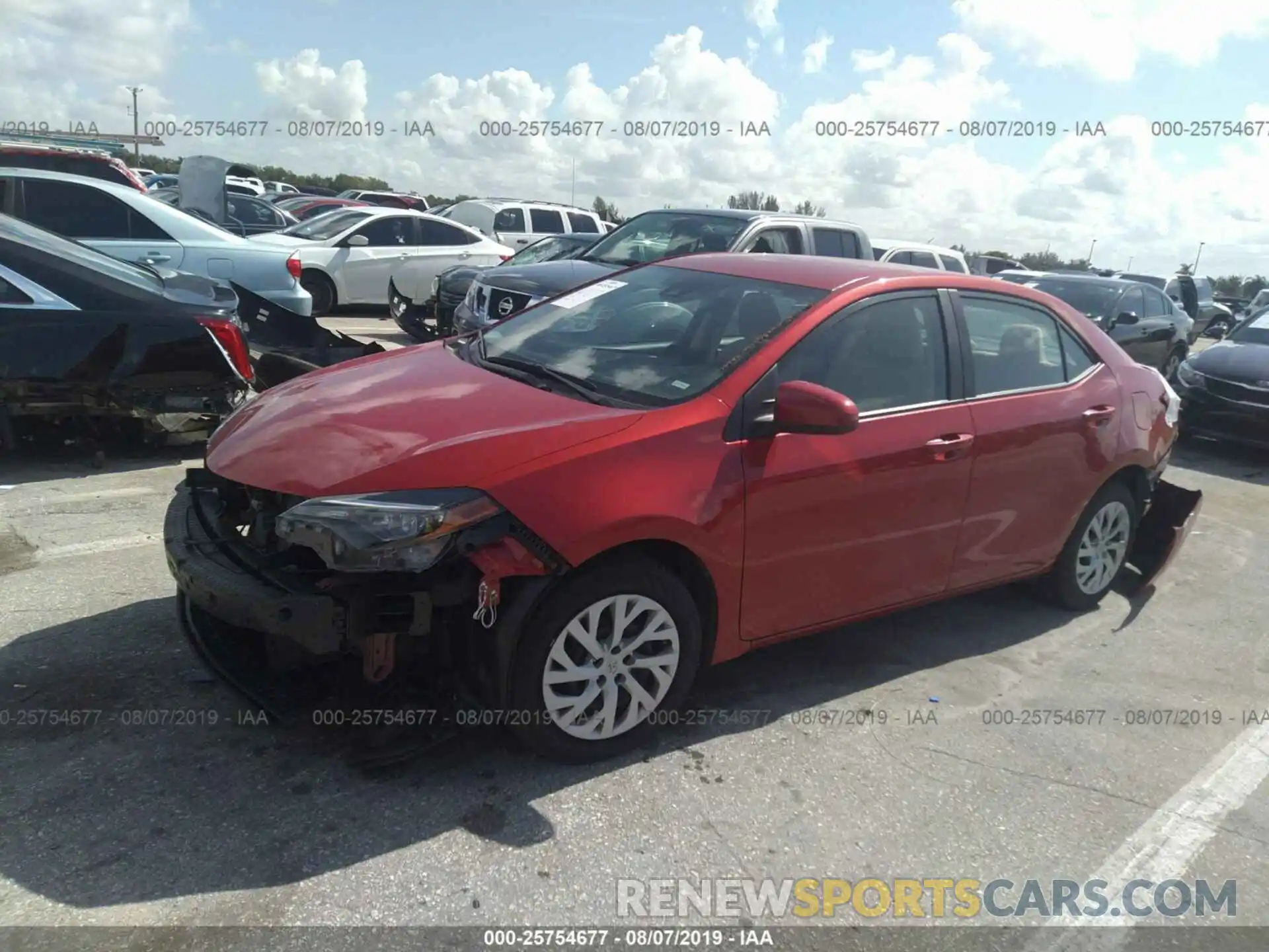 2 Photograph of a damaged car 5YFBURHE1KP863139 TOYOTA COROLLA 2019