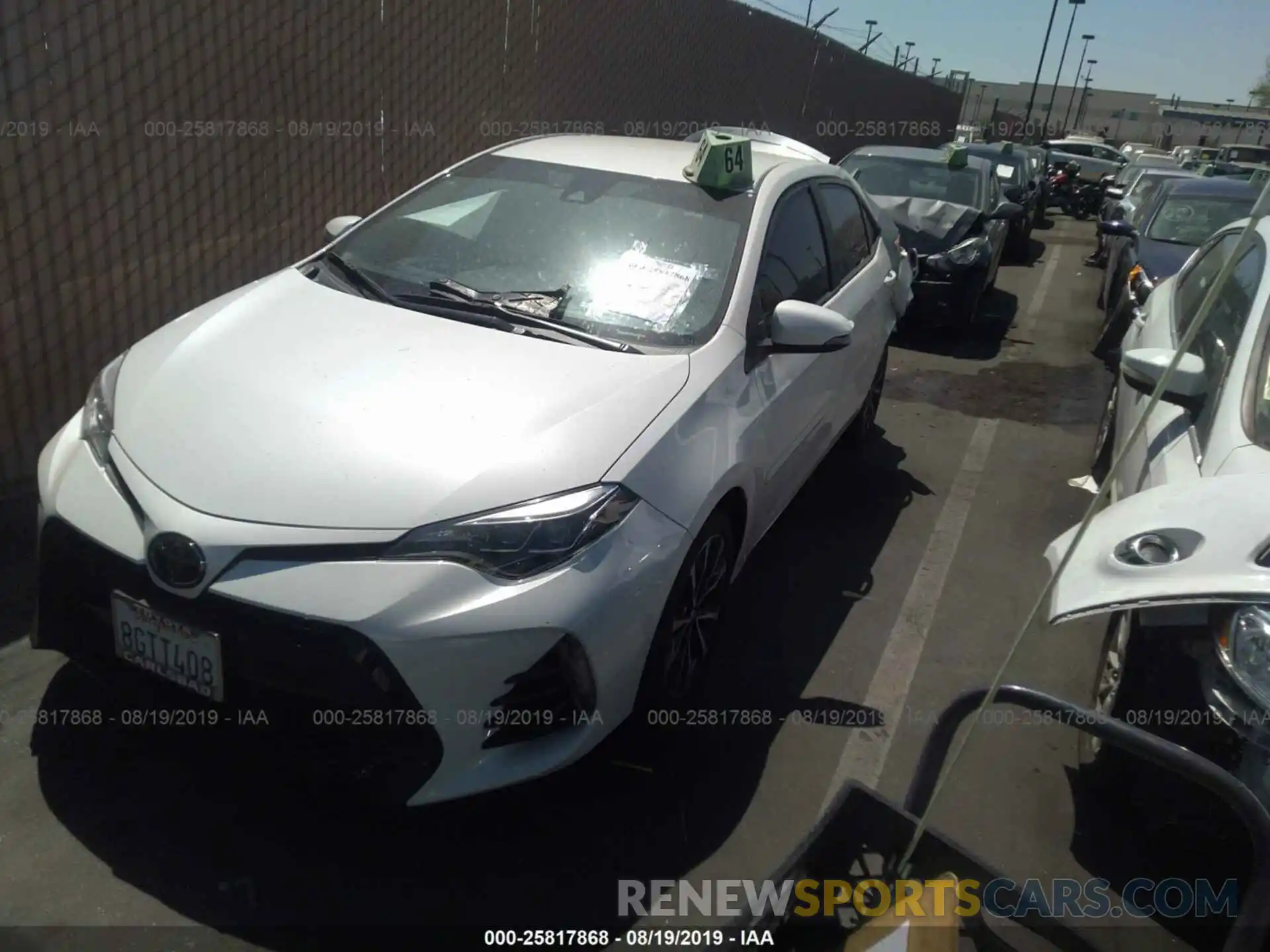 2 Photograph of a damaged car 5YFBURHE1KP863870 TOYOTA COROLLA 2019