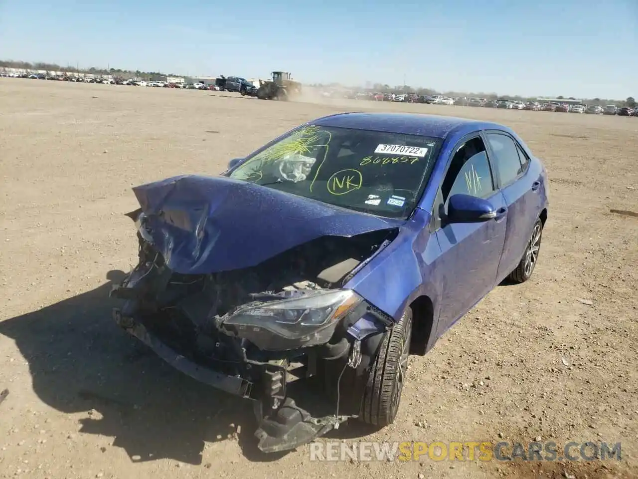 2 Photograph of a damaged car 5YFBURHE1KP868857 TOYOTA COROLLA 2019