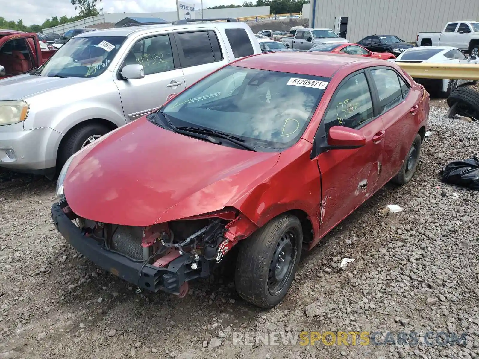 2 Photograph of a damaged car 5YFBURHE1KP869099 TOYOTA COROLLA 2019