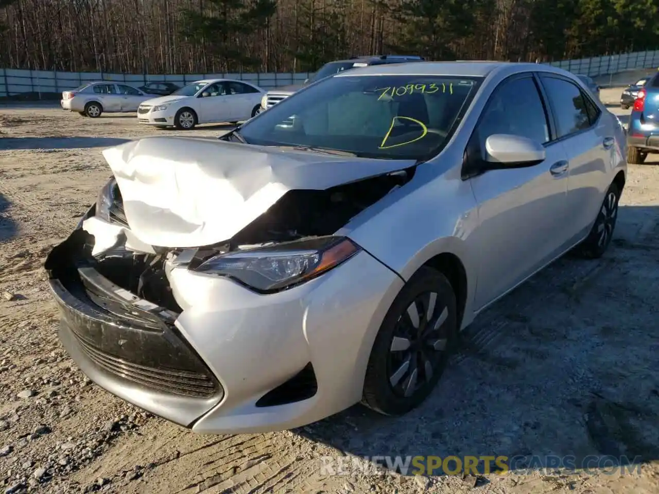 2 Photograph of a damaged car 5YFBURHE1KP871127 TOYOTA COROLLA 2019