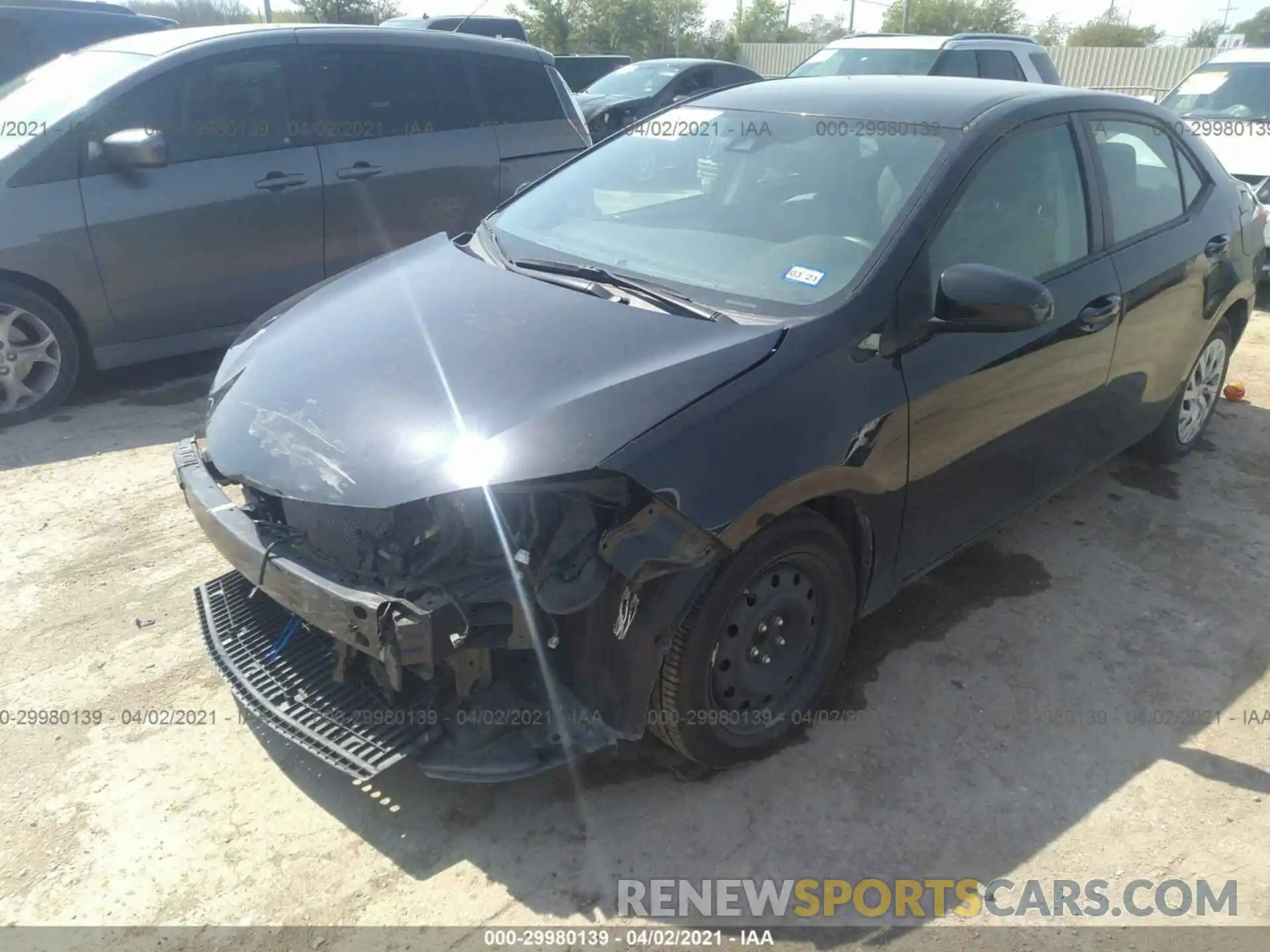 2 Photograph of a damaged car 5YFBURHE1KP871645 TOYOTA COROLLA 2019