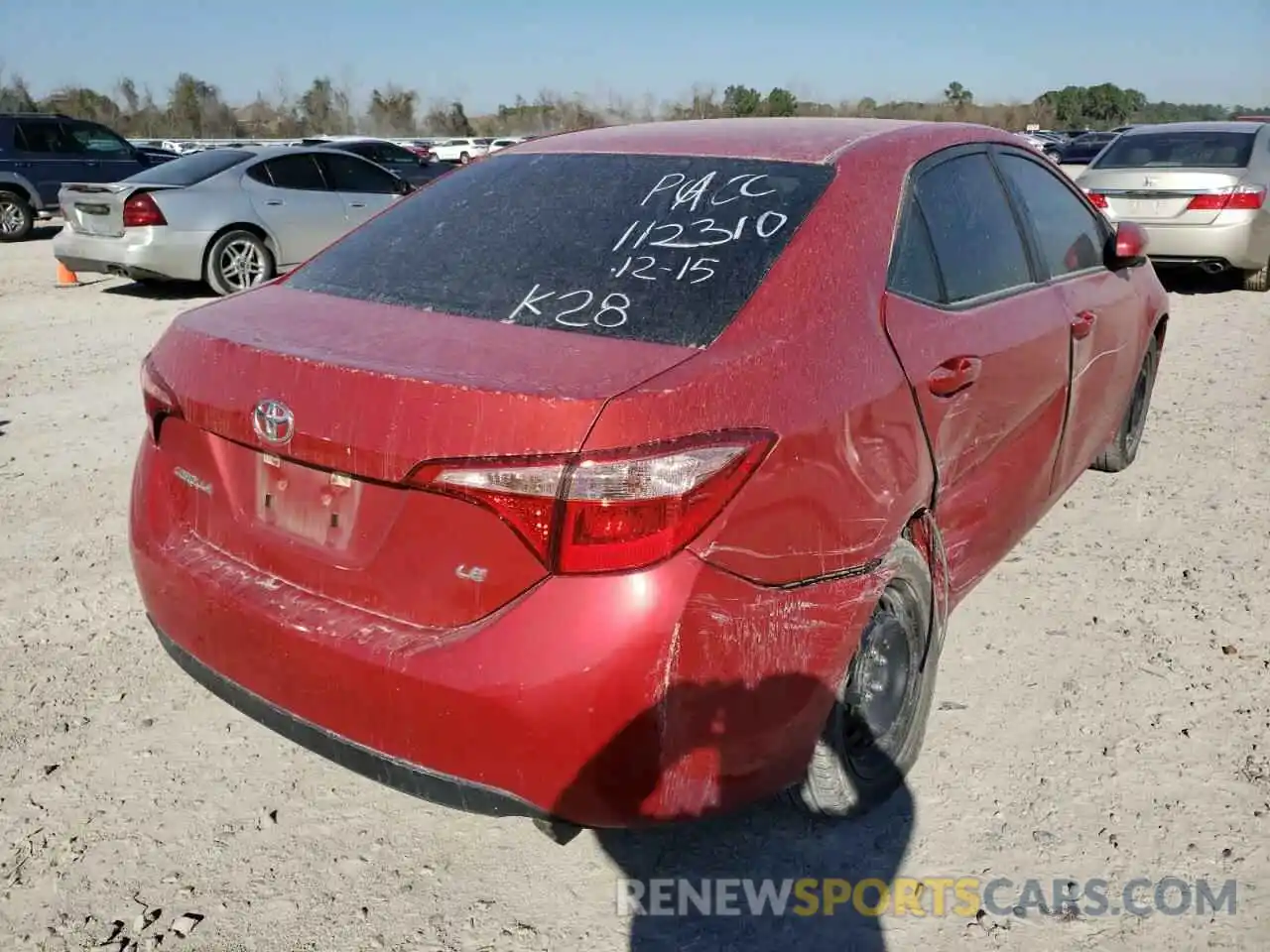 4 Photograph of a damaged car 5YFBURHE1KP874092 TOYOTA COROLLA 2019