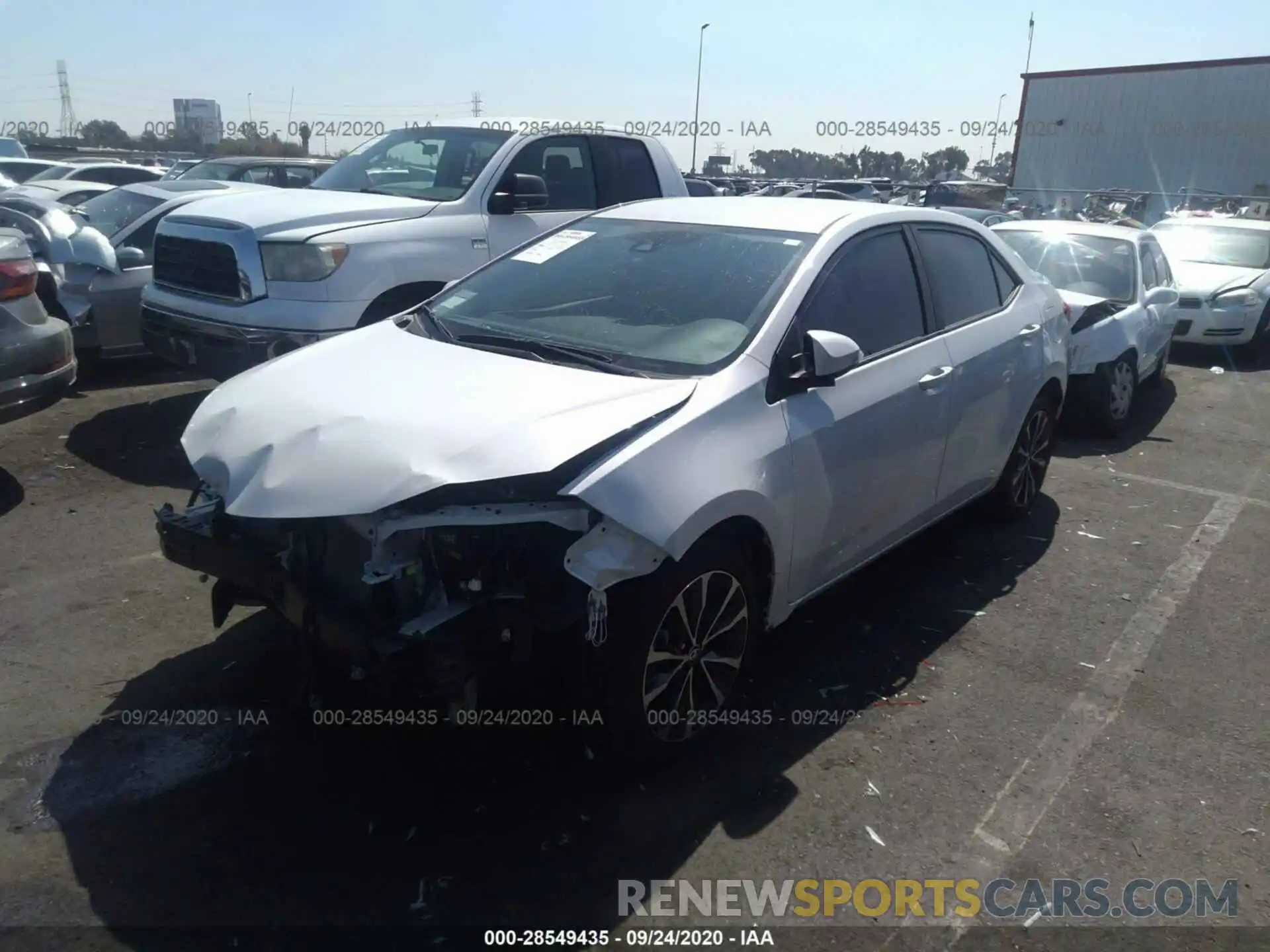 2 Photograph of a damaged car 5YFBURHE1KP874903 TOYOTA COROLLA 2019