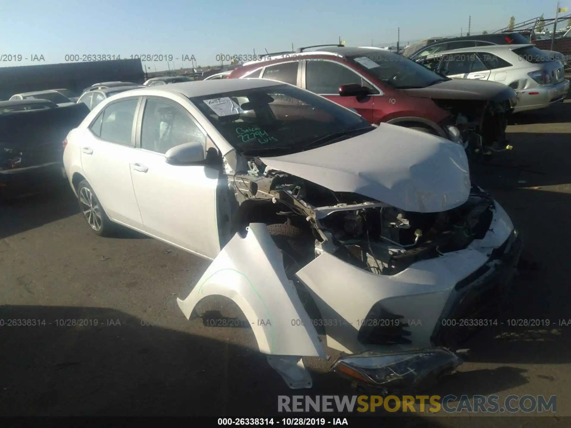 1 Photograph of a damaged car 5YFBURHE1KP877901 TOYOTA COROLLA 2019