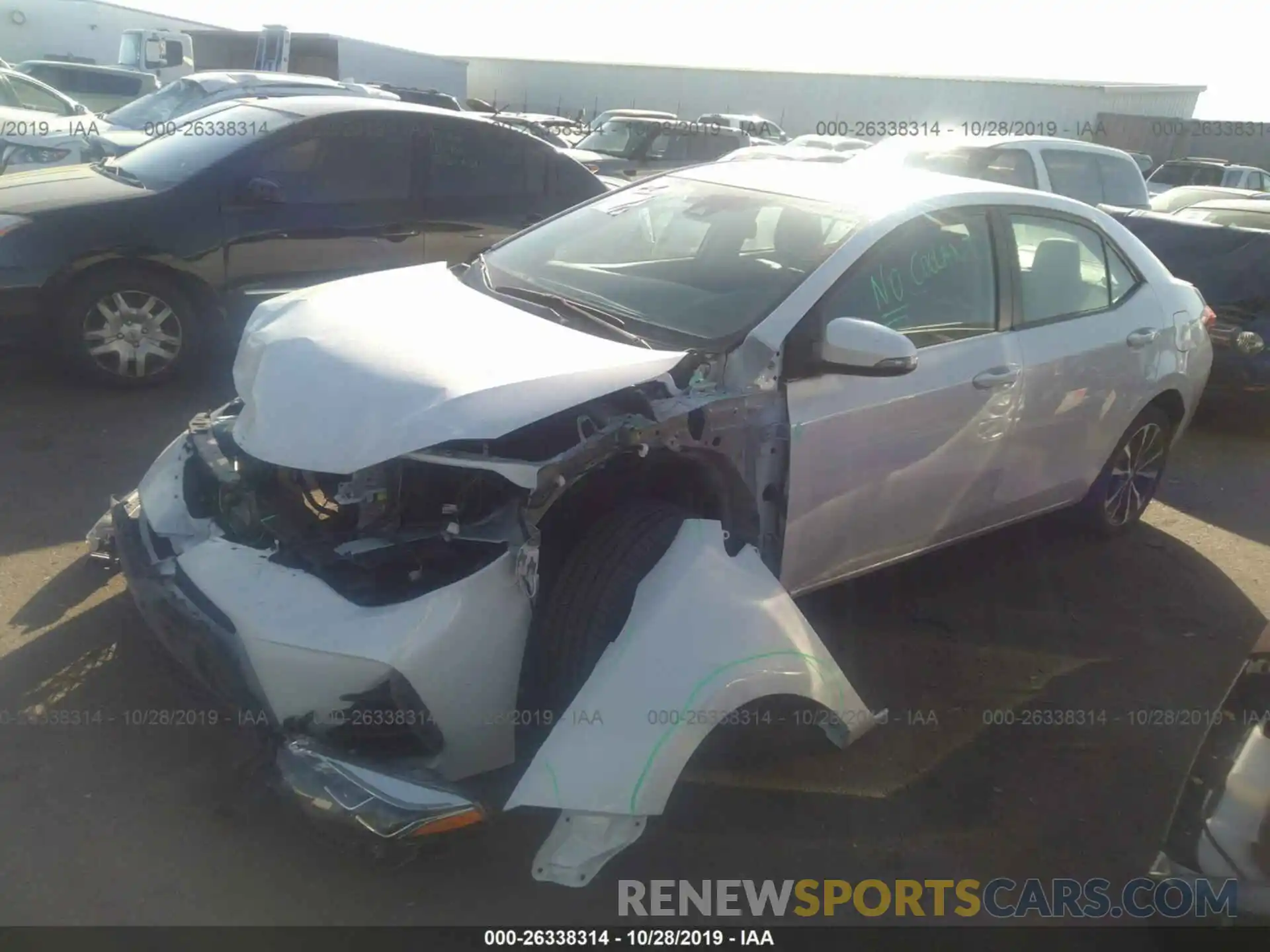 2 Photograph of a damaged car 5YFBURHE1KP877901 TOYOTA COROLLA 2019