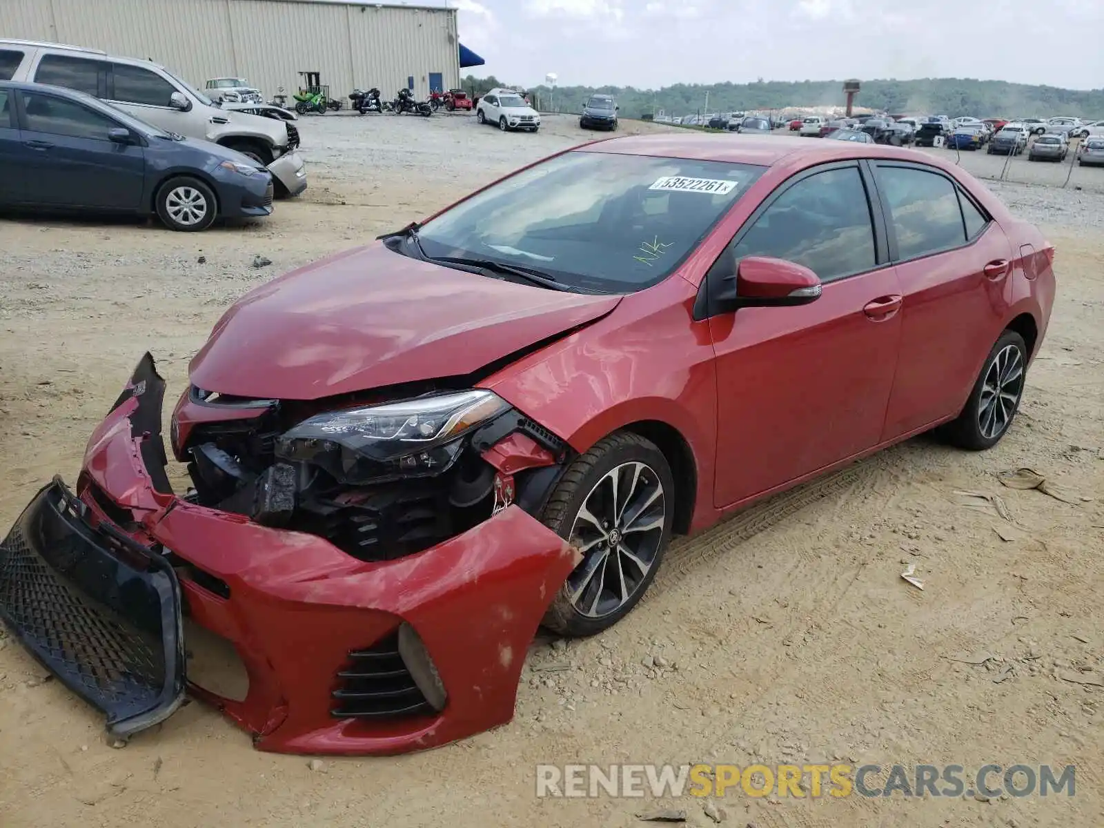 2 Photograph of a damaged car 5YFBURHE1KP878806 TOYOTA COROLLA 2019