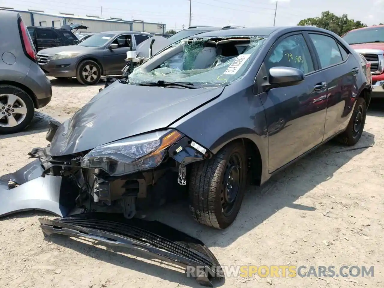 2 Photograph of a damaged car 5YFBURHE1KP884928 TOYOTA COROLLA 2019