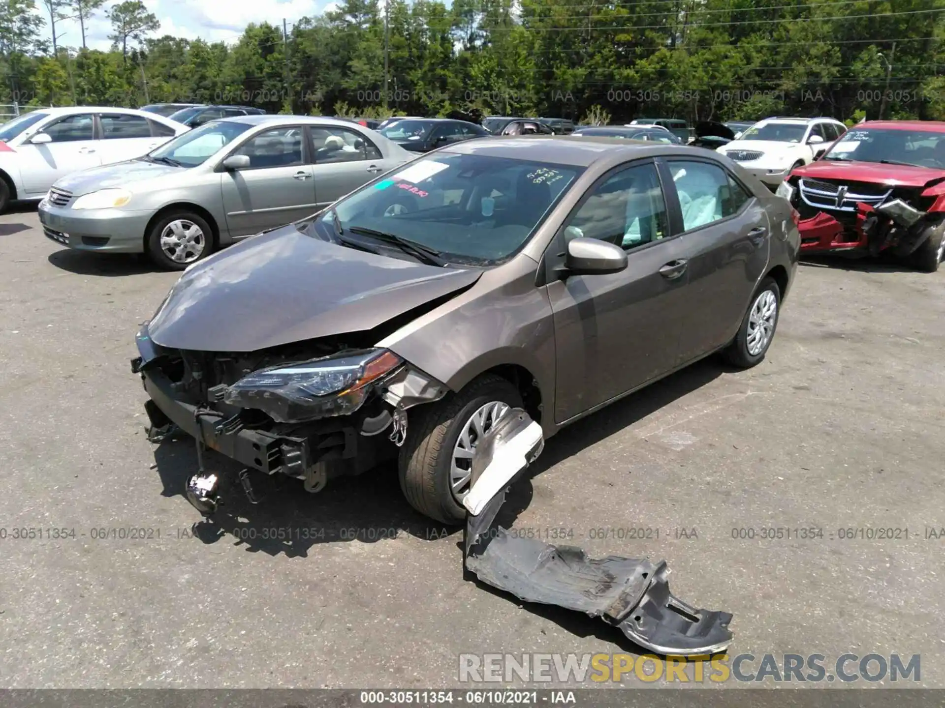 2 Photograph of a damaged car 5YFBURHE1KP888381 TOYOTA COROLLA 2019