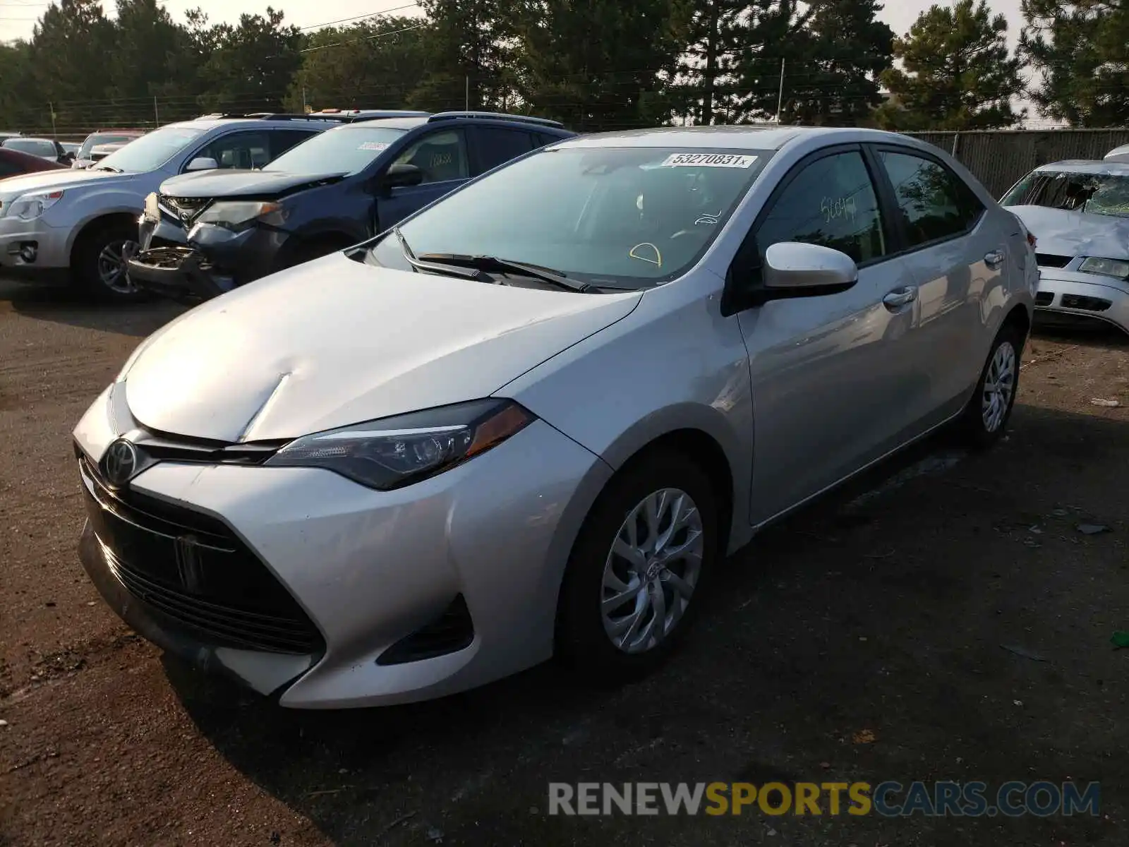 2 Photograph of a damaged car 5YFBURHE1KP888820 TOYOTA COROLLA 2019