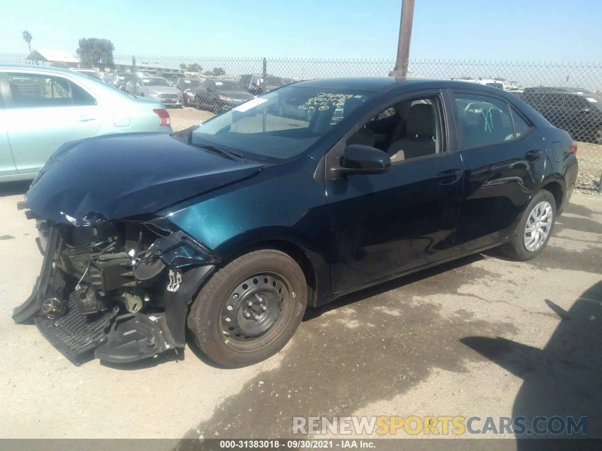 2 Photograph of a damaged car 5YFBURHE1KP890597 TOYOTA COROLLA 2019