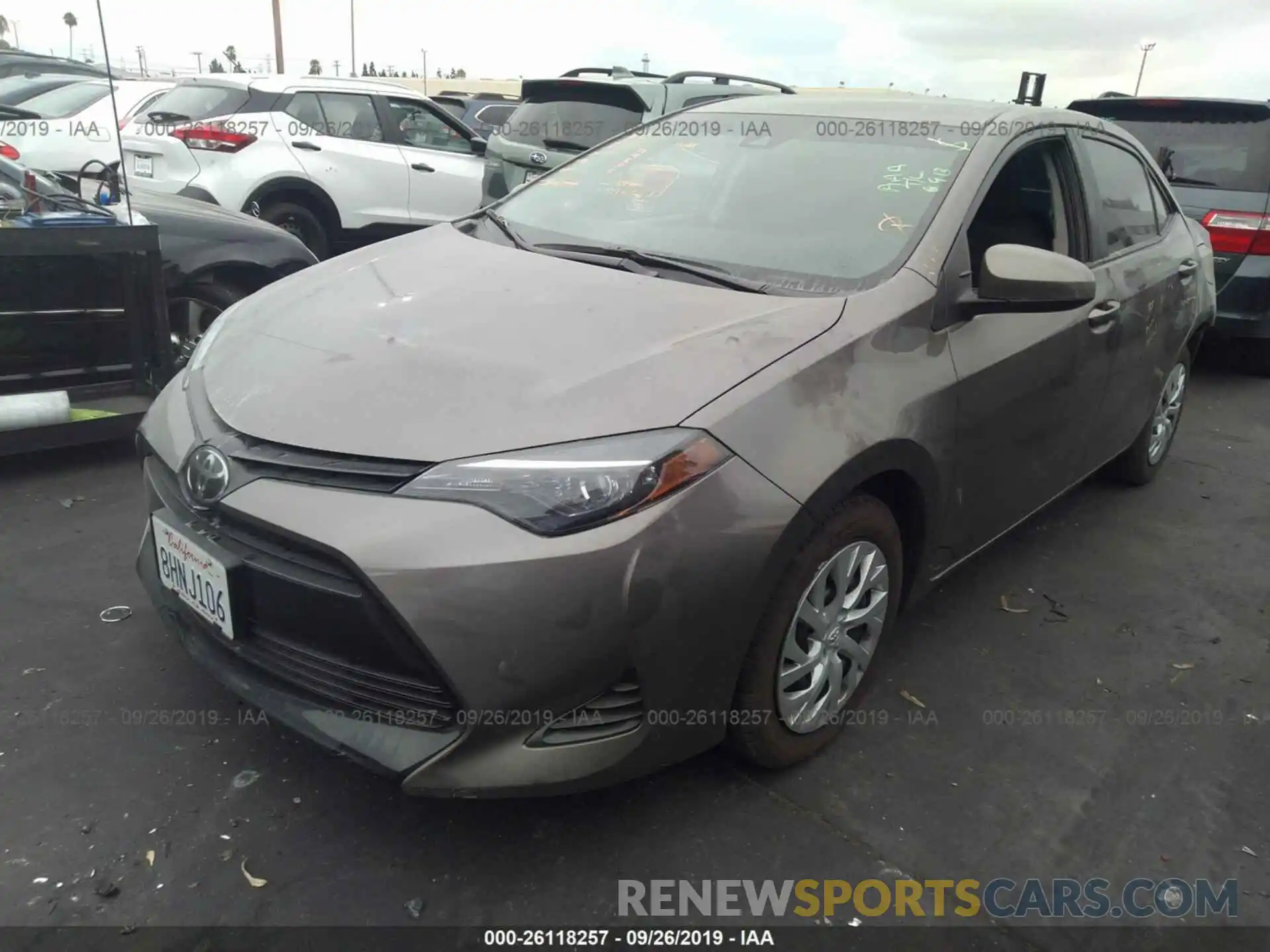 2 Photograph of a damaged car 5YFBURHE1KP891796 TOYOTA COROLLA 2019