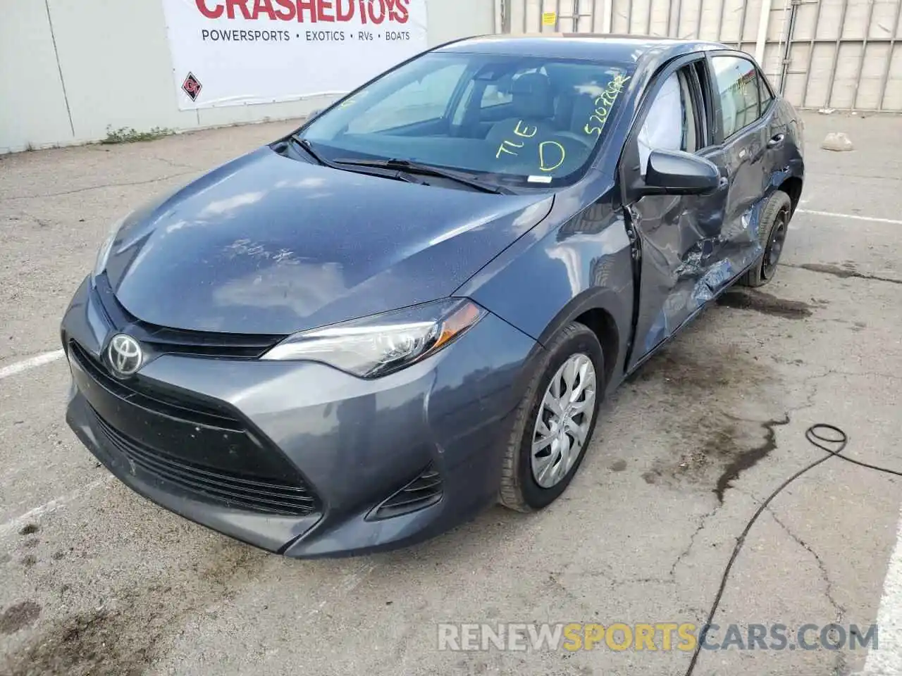 2 Photograph of a damaged car 5YFBURHE1KP892978 TOYOTA COROLLA 2019