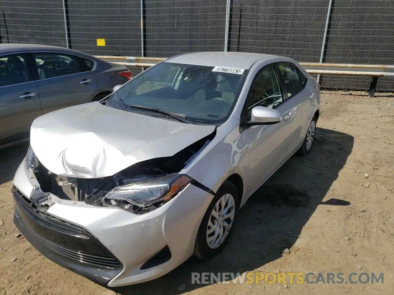 2 Photograph of a damaged car 5YFBURHE1KP897498 TOYOTA COROLLA 2019