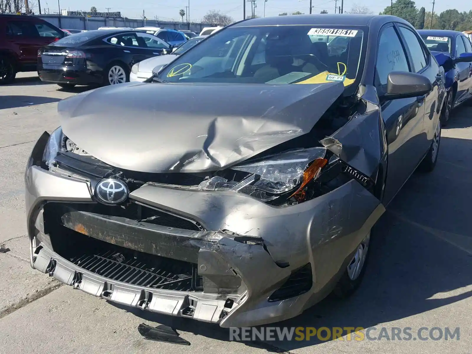 2 Photograph of a damaged car 5YFBURHE1KP897999 TOYOTA COROLLA 2019