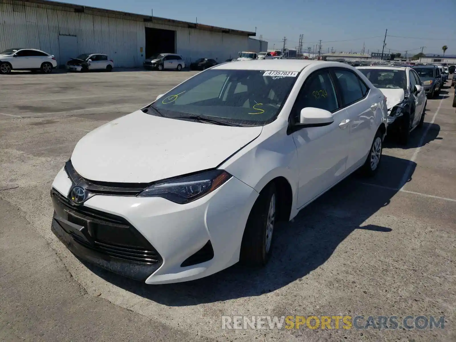 2 Photograph of a damaged car 5YFBURHE1KP900044 TOYOTA COROLLA 2019