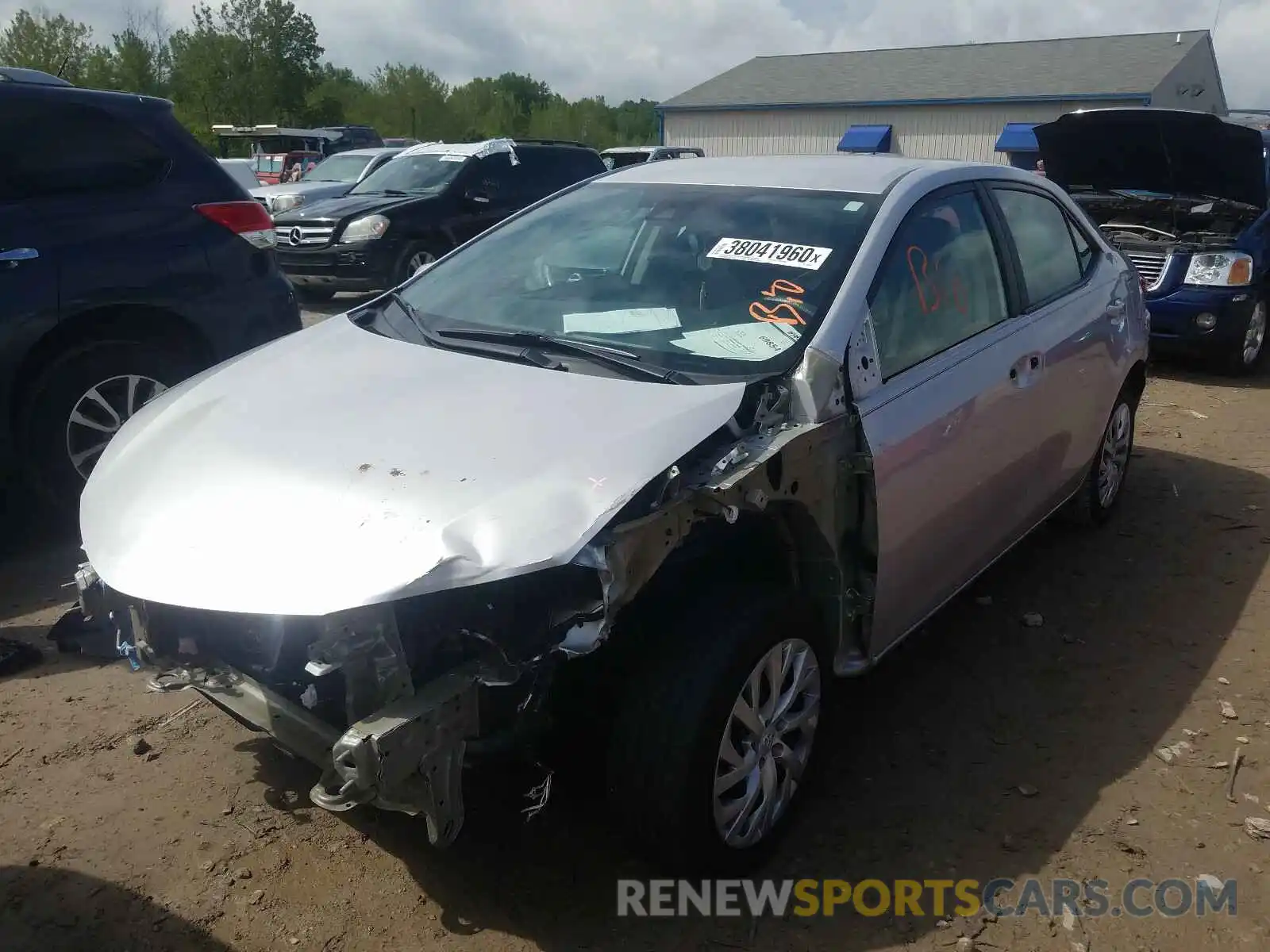 2 Photograph of a damaged car 5YFBURHE1KP900299 TOYOTA COROLLA 2019