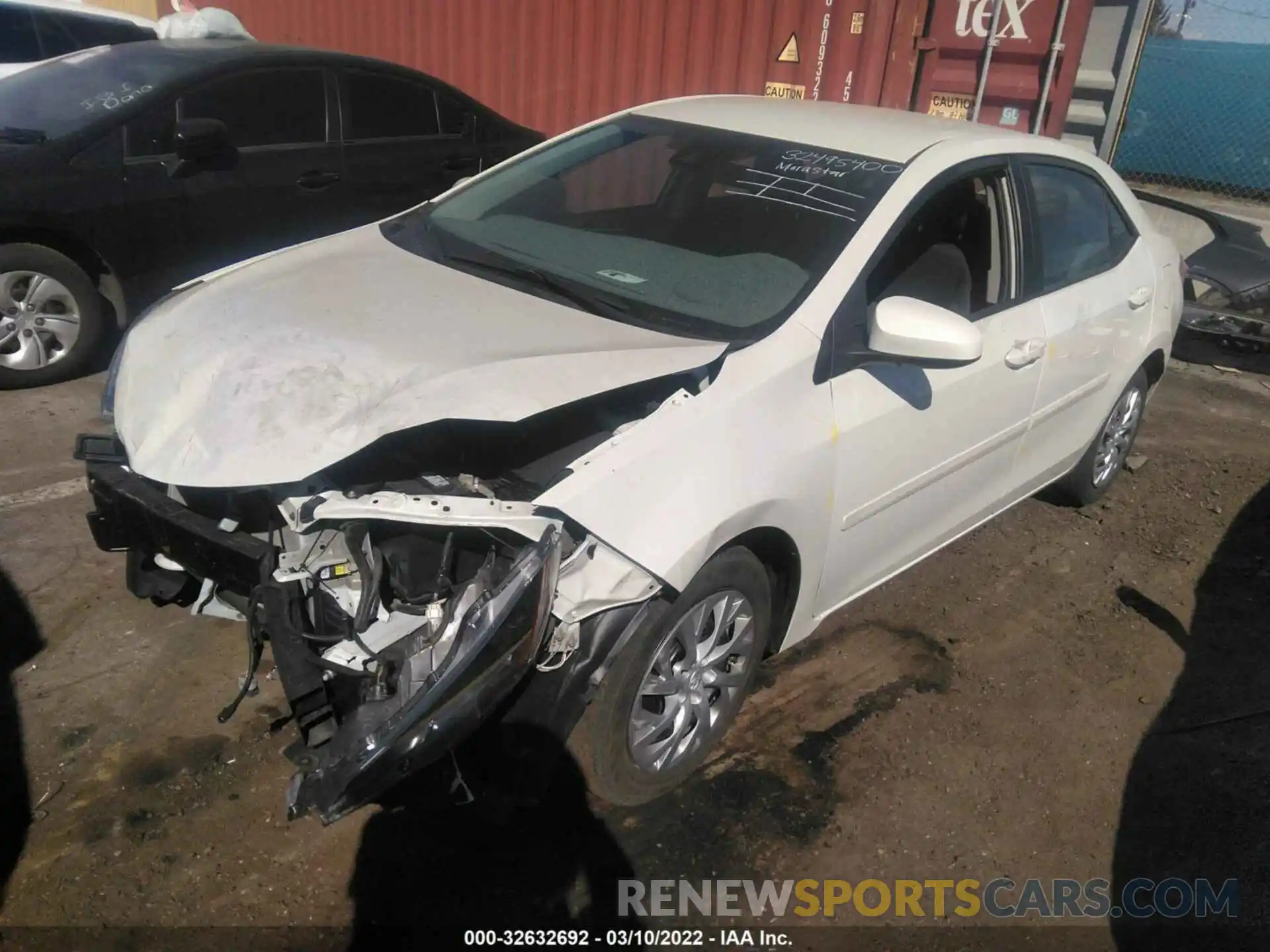 2 Photograph of a damaged car 5YFBURHE1KP900772 TOYOTA COROLLA 2019