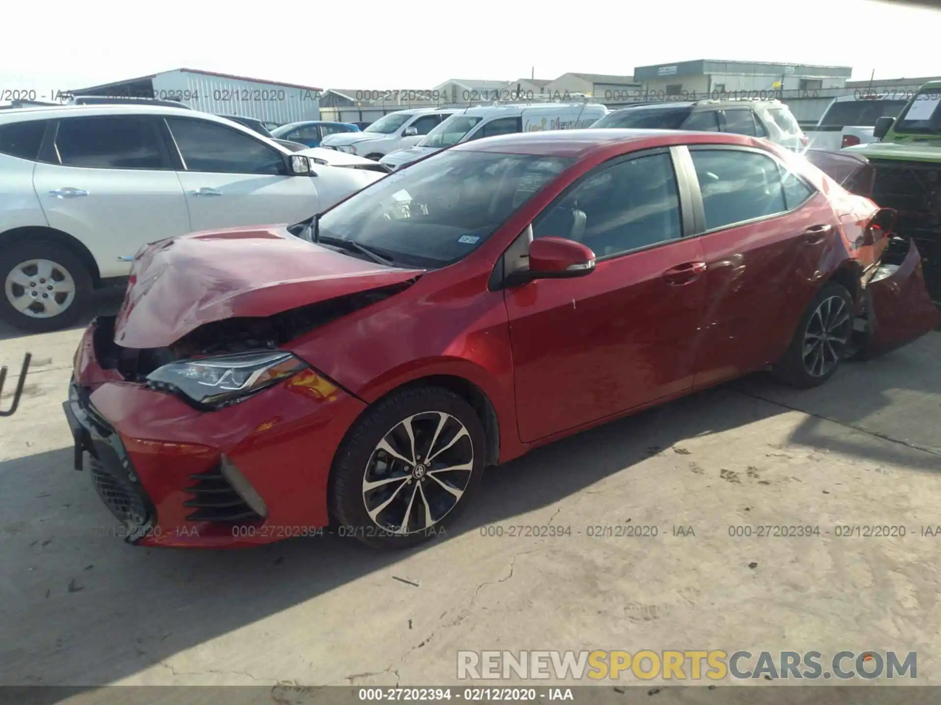 2 Photograph of a damaged car 5YFBURHE1KP901999 TOYOTA COROLLA 2019