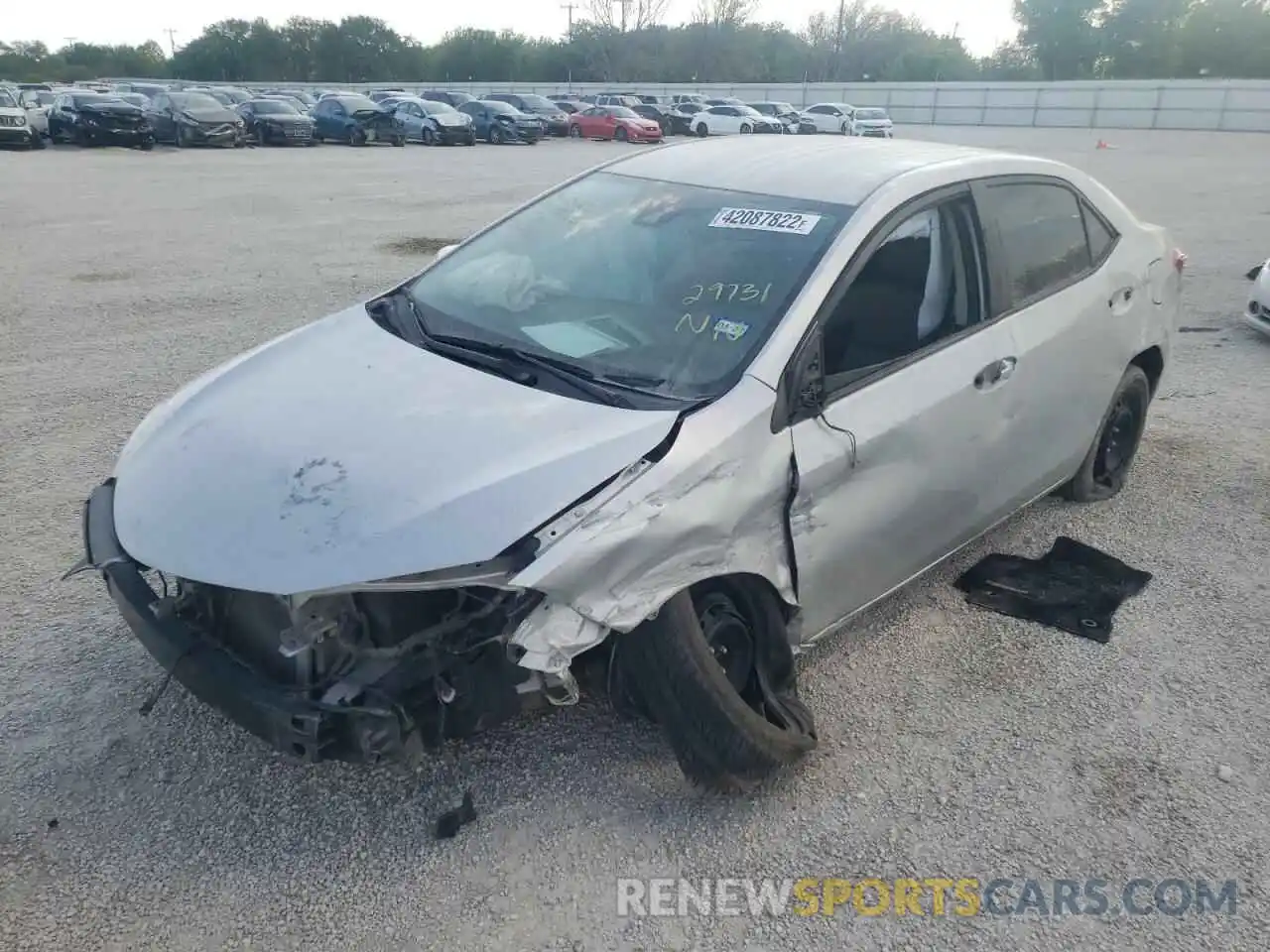 2 Photograph of a damaged car 5YFBURHE1KP902893 TOYOTA COROLLA 2019